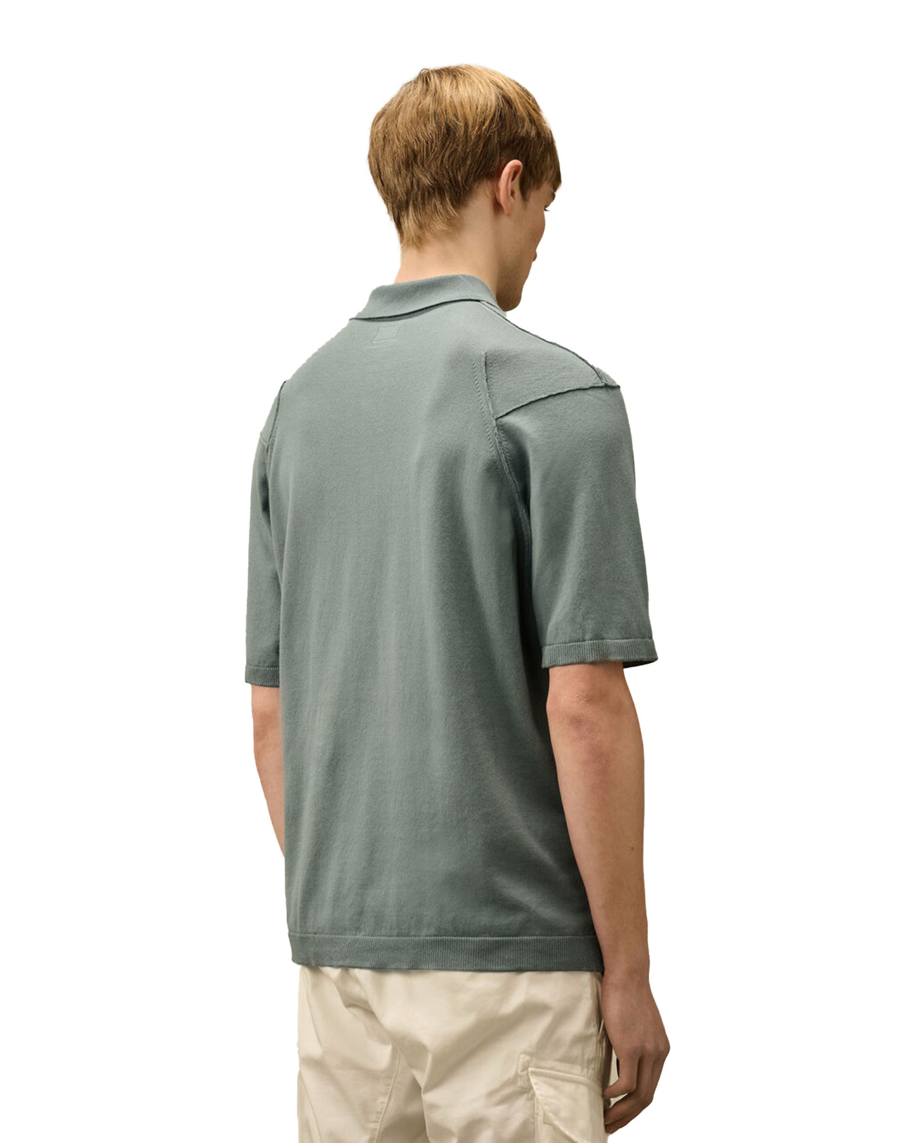 Polo Uomo CP Company Sea Island Polo Knit Stormy Weather