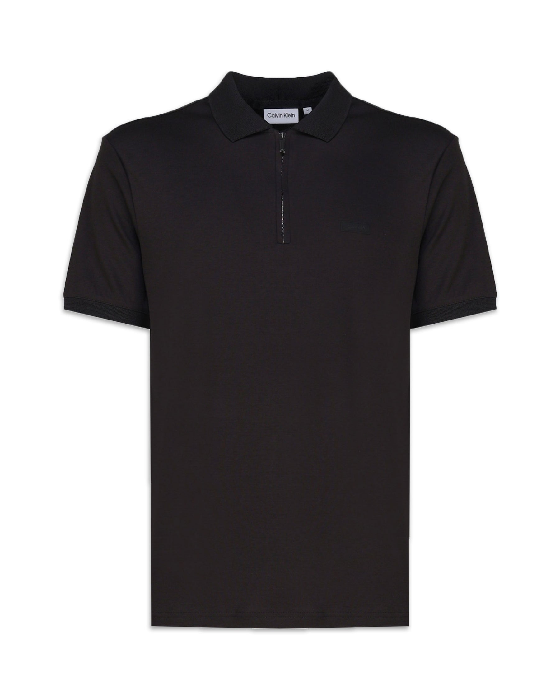 Polo Uomo Calvin Klein Smooth Cotton Welt Zip Nero