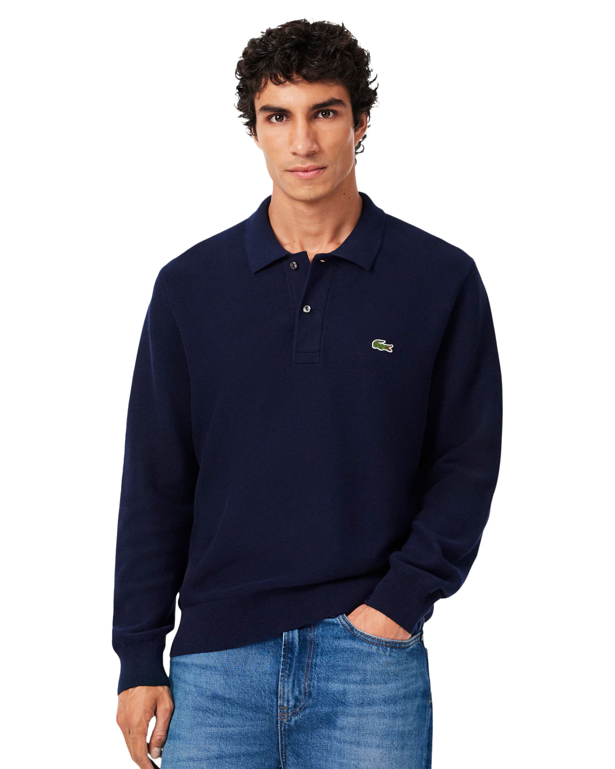 Lacoste Men's Long Sleeve Blue Polo