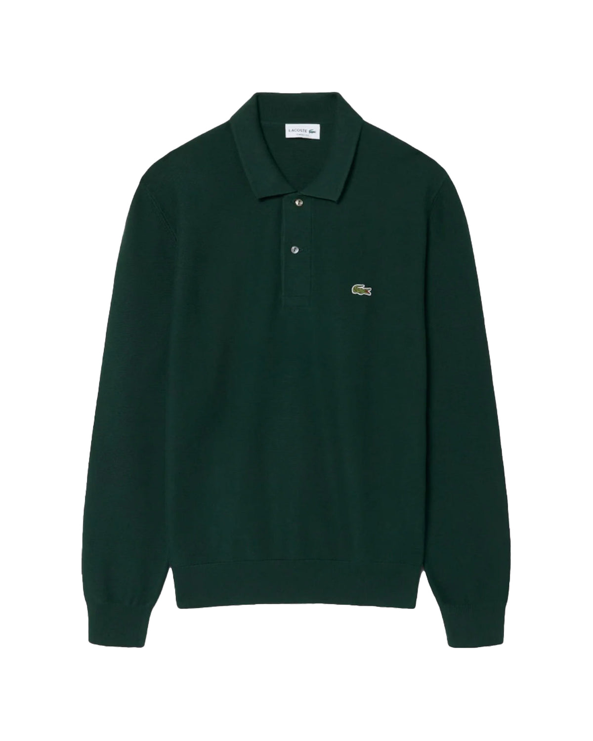 Men's Lacoste Long Sleeve Green Polo