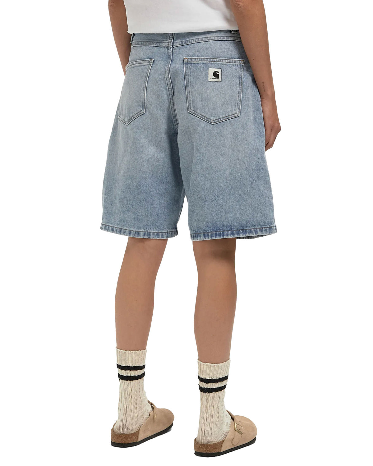 Short Donna Carhartt Wip Brandon Short Blue heavy worn bleached