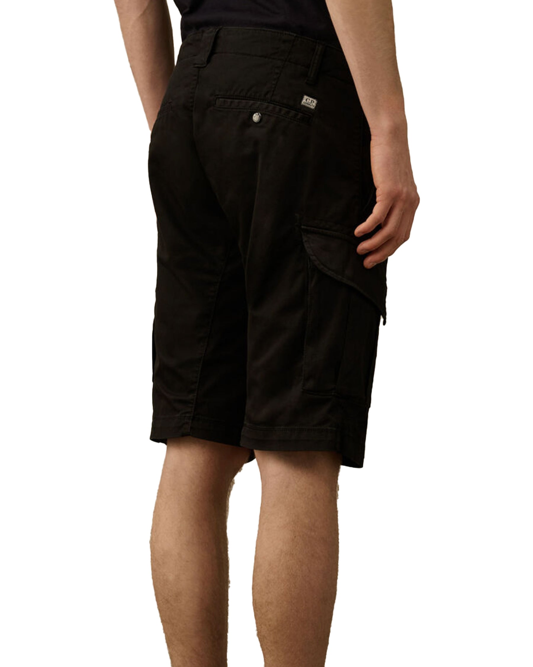 CP Company Sateen Stretch Cargo Short Black