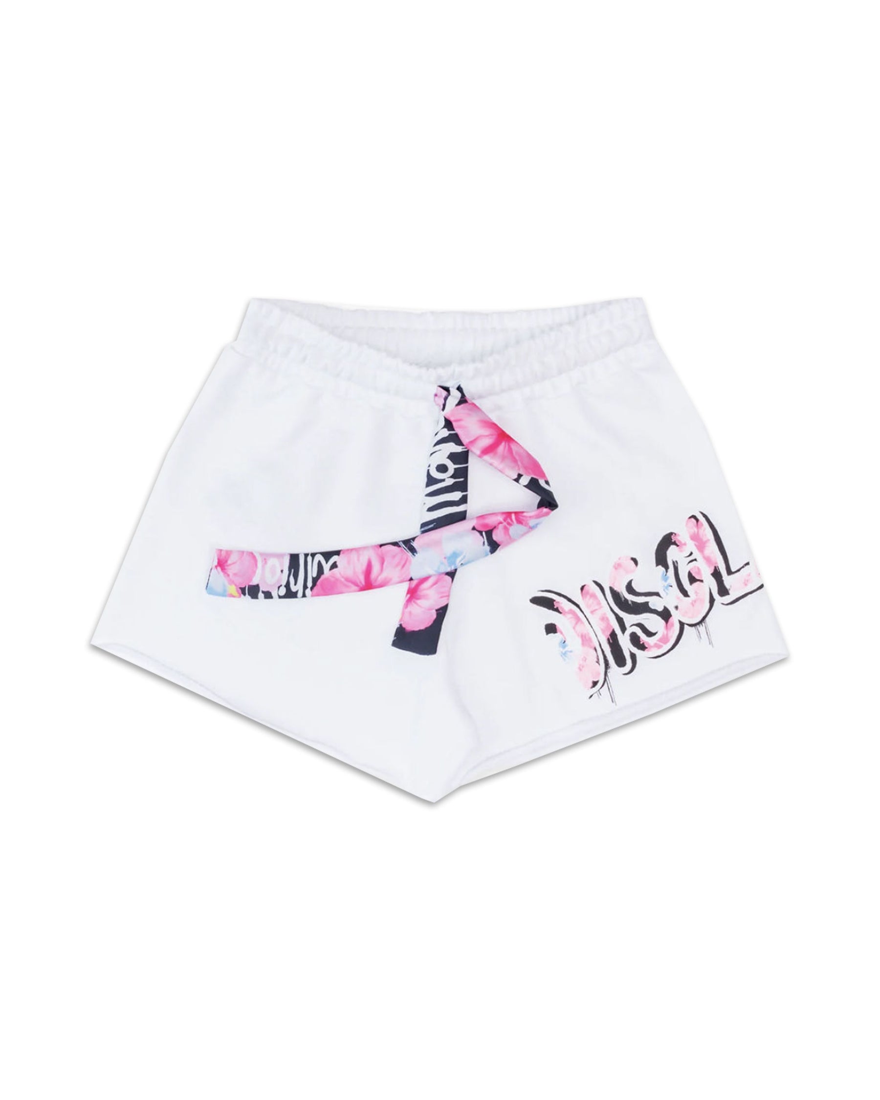 Woman Shorts Disclaimer White Floral