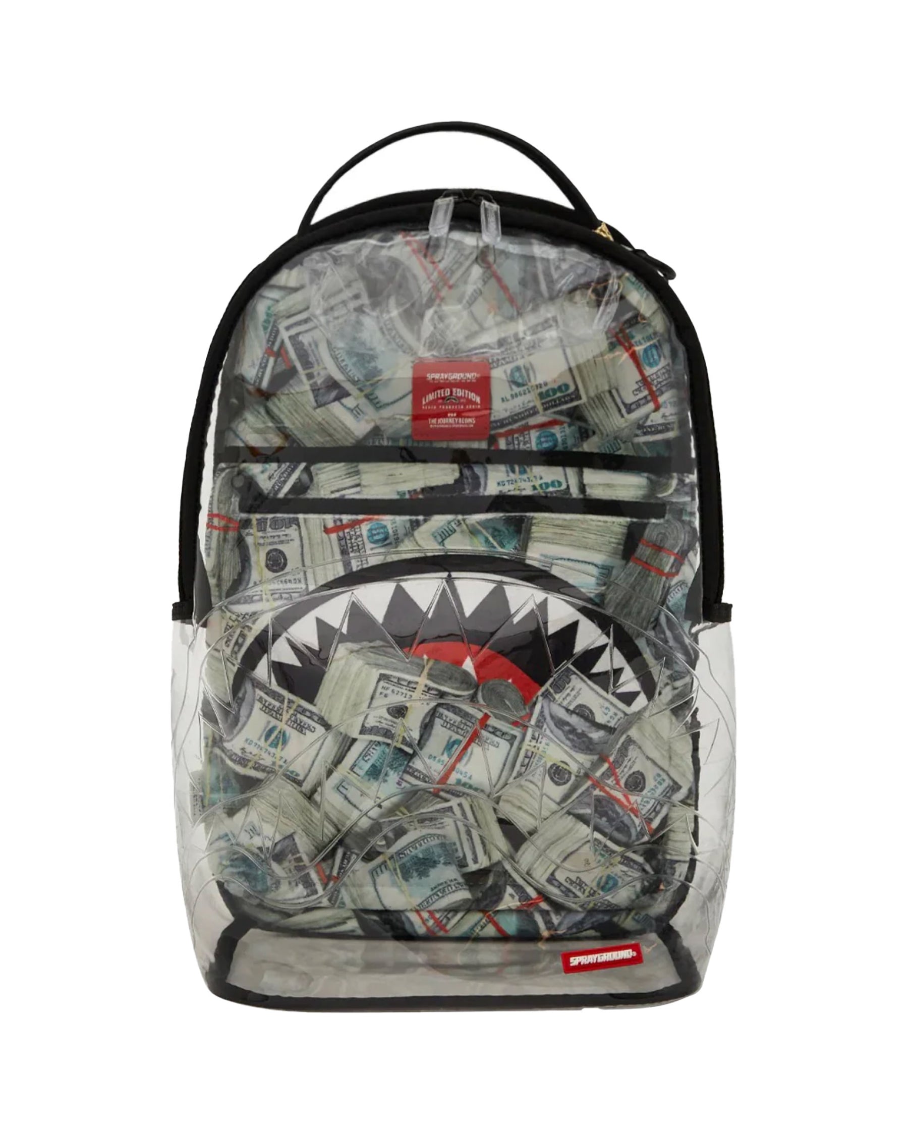 Sprayground Money Pile Dlxs Clear Backpack