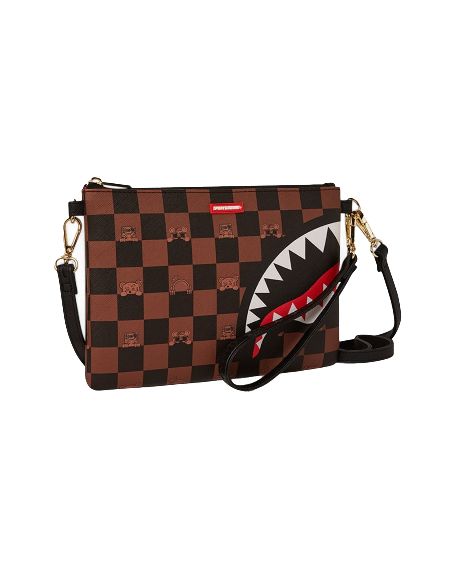 Sprayground Peeking Character Check Pouchette