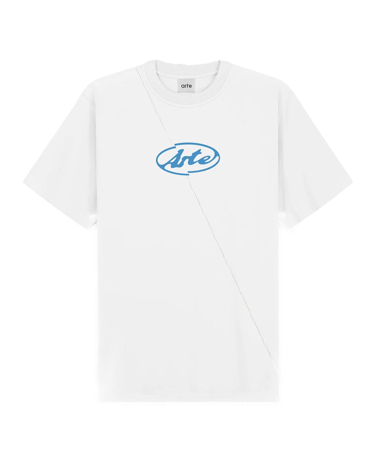 T-Shirt Arte Antwerp Circle Logo Bianco Celeste