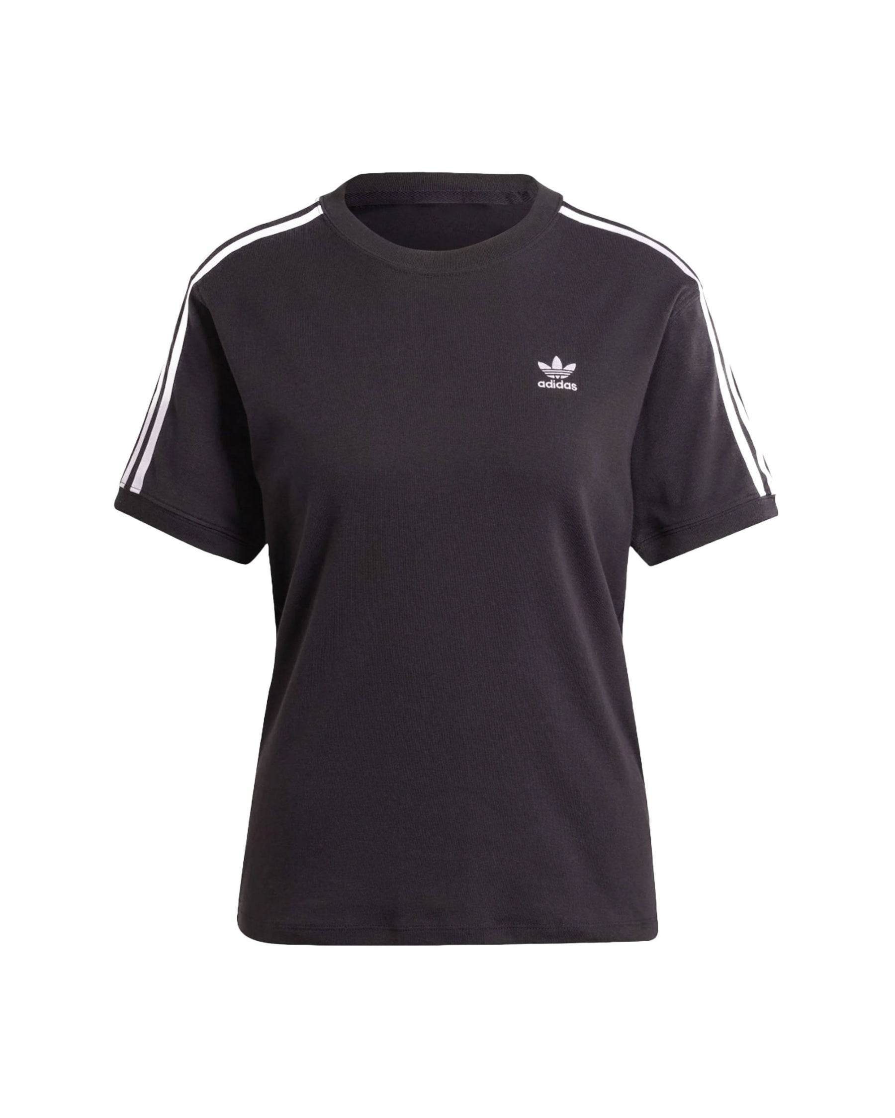 Woman's Tee Adidas 3 Stripe Black