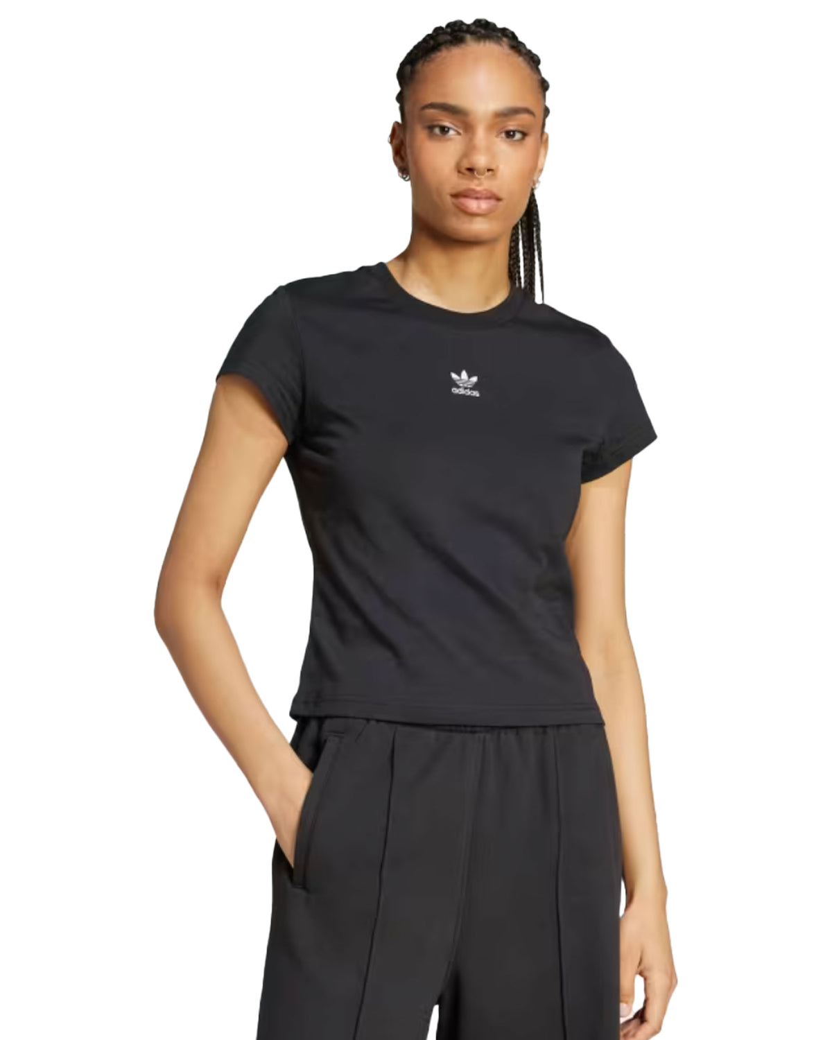 T-Shirt Donna Adidas Ess Slim Tee Black