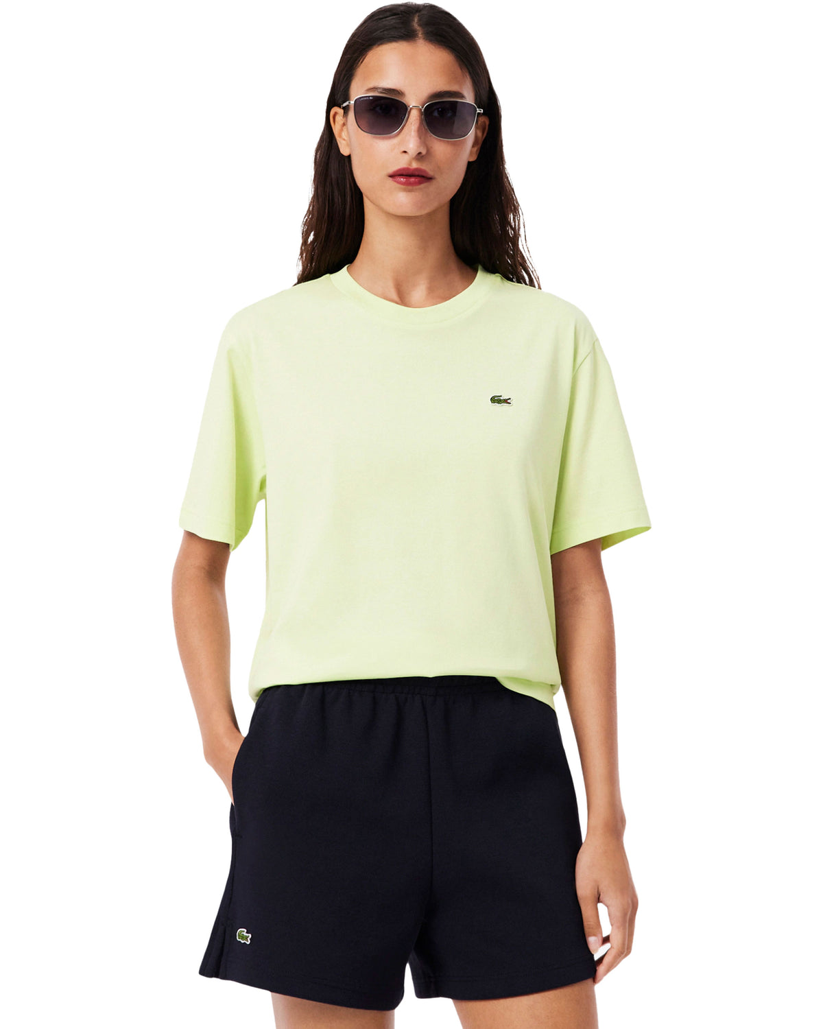 T-Shirt Donna Lacoste Basic Logo Verde Chiaro