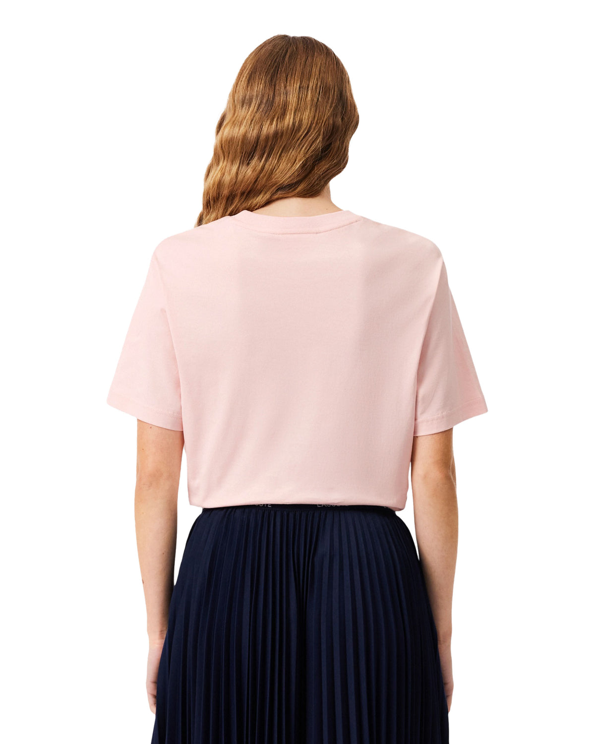 T-Shirt Donna Lacoste Relaxed Classic Logo Rosa