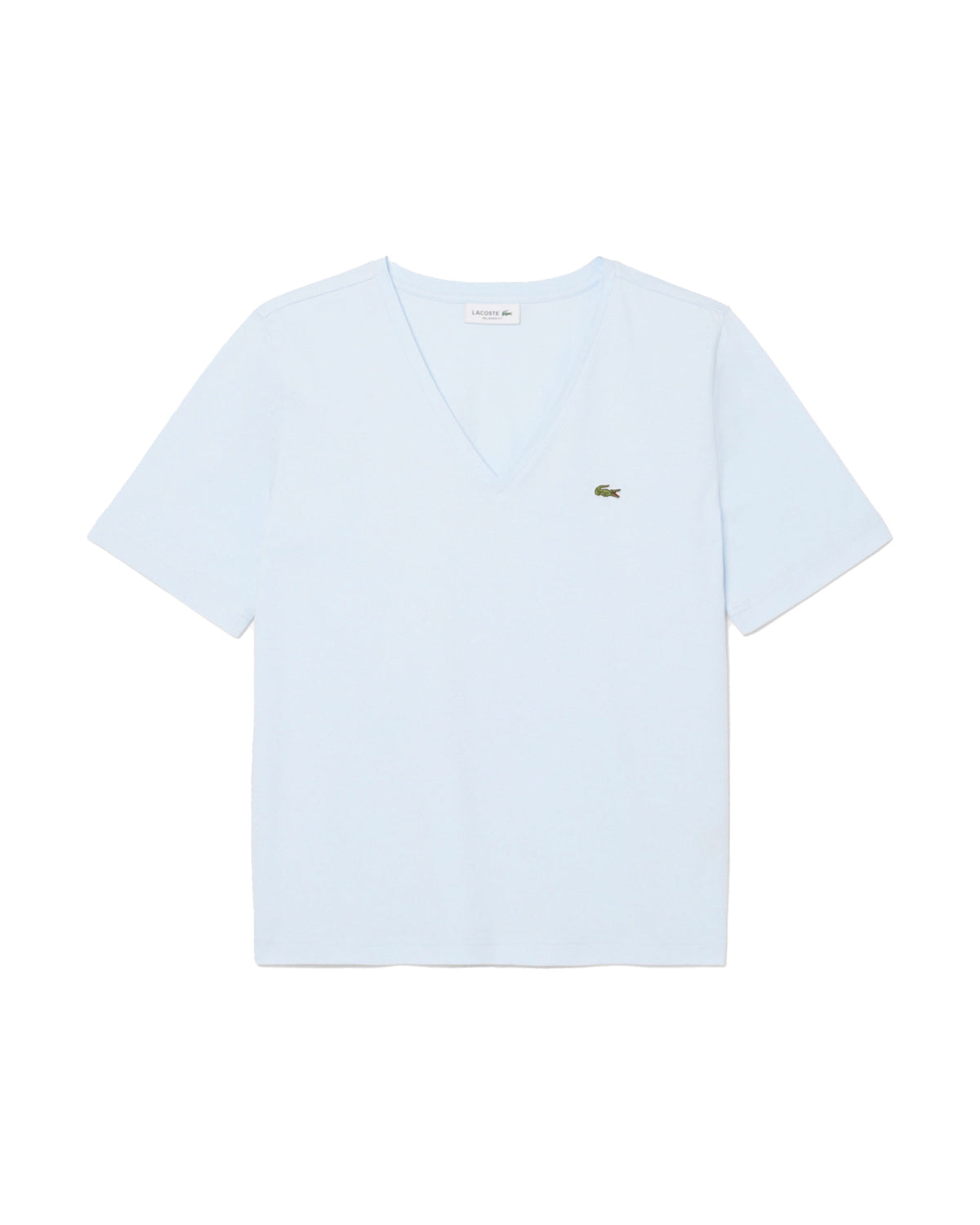 T-Shirt Donna Lacoste Scollo V Celeste