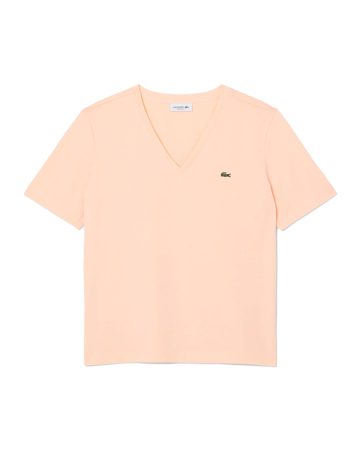 T-Shirt Donna Lacoste Scollo a V Arancione Chiaro