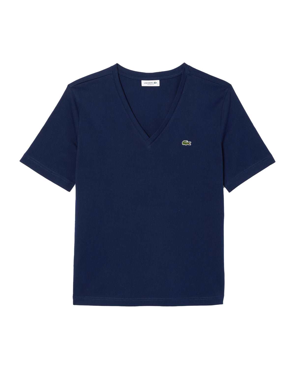T-Shirt Donna Lacoste Scollo a V Blu