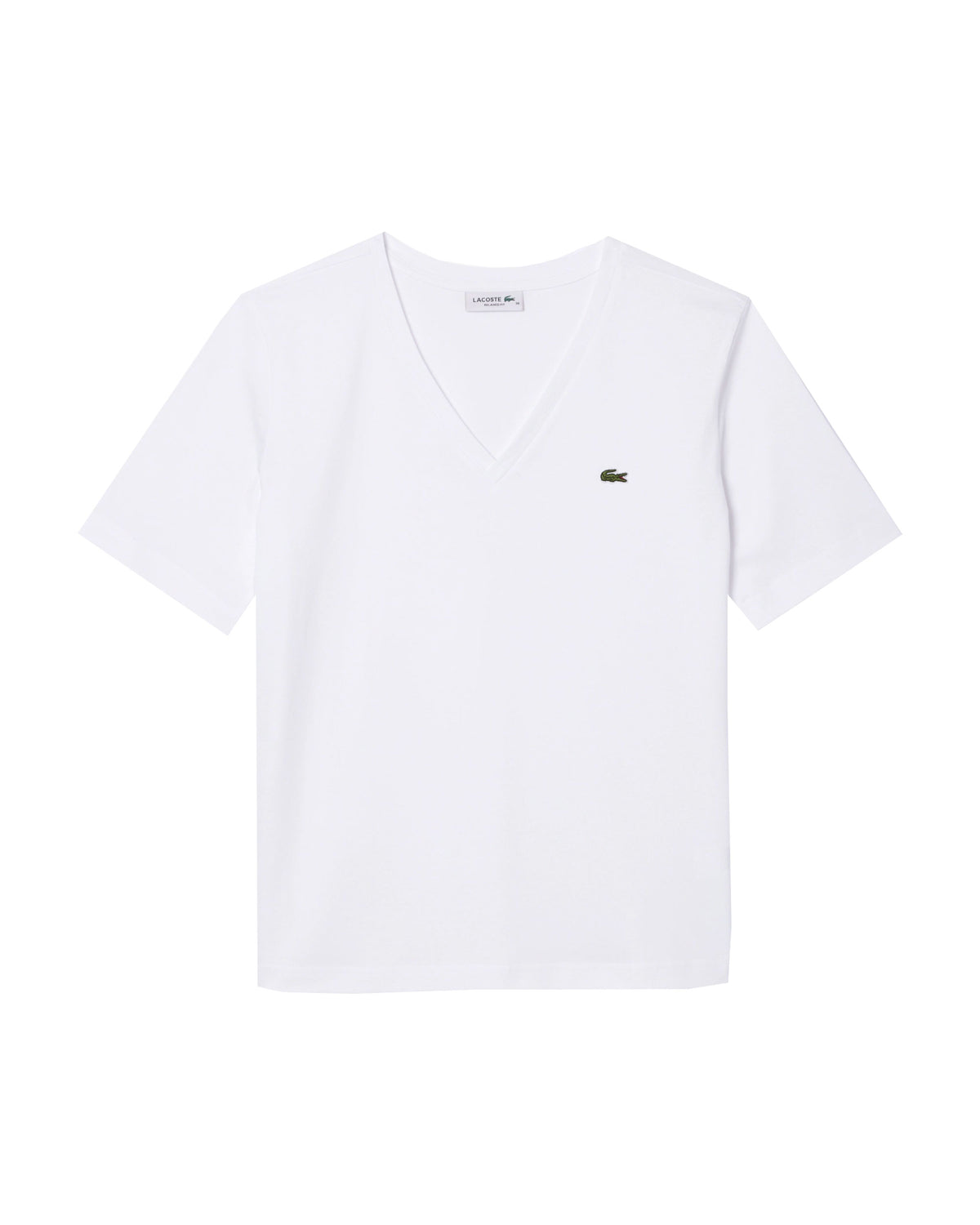 T-Shirt Donna Lacoste Scollo a V Bianca