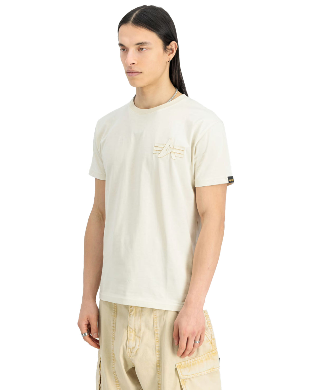 T-Shirt Uomo Alpha Industries Coach Tee Be Vintage White