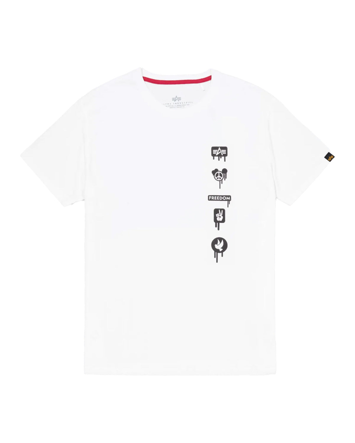 T-Shirt Uomo Alpha Industries Freedom Bianco