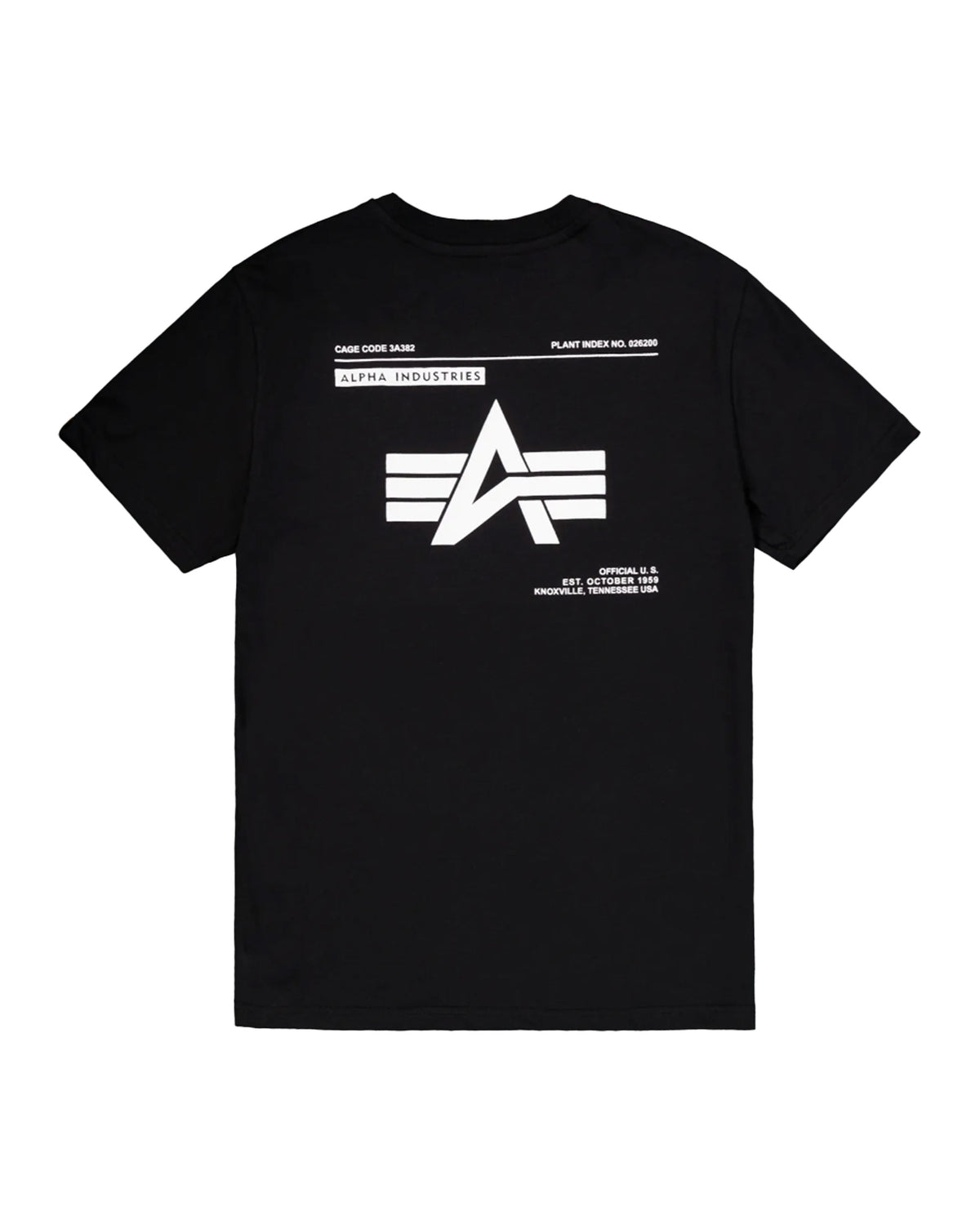 T-Shirt Uomo Alpha Industries Label Backprint Nero