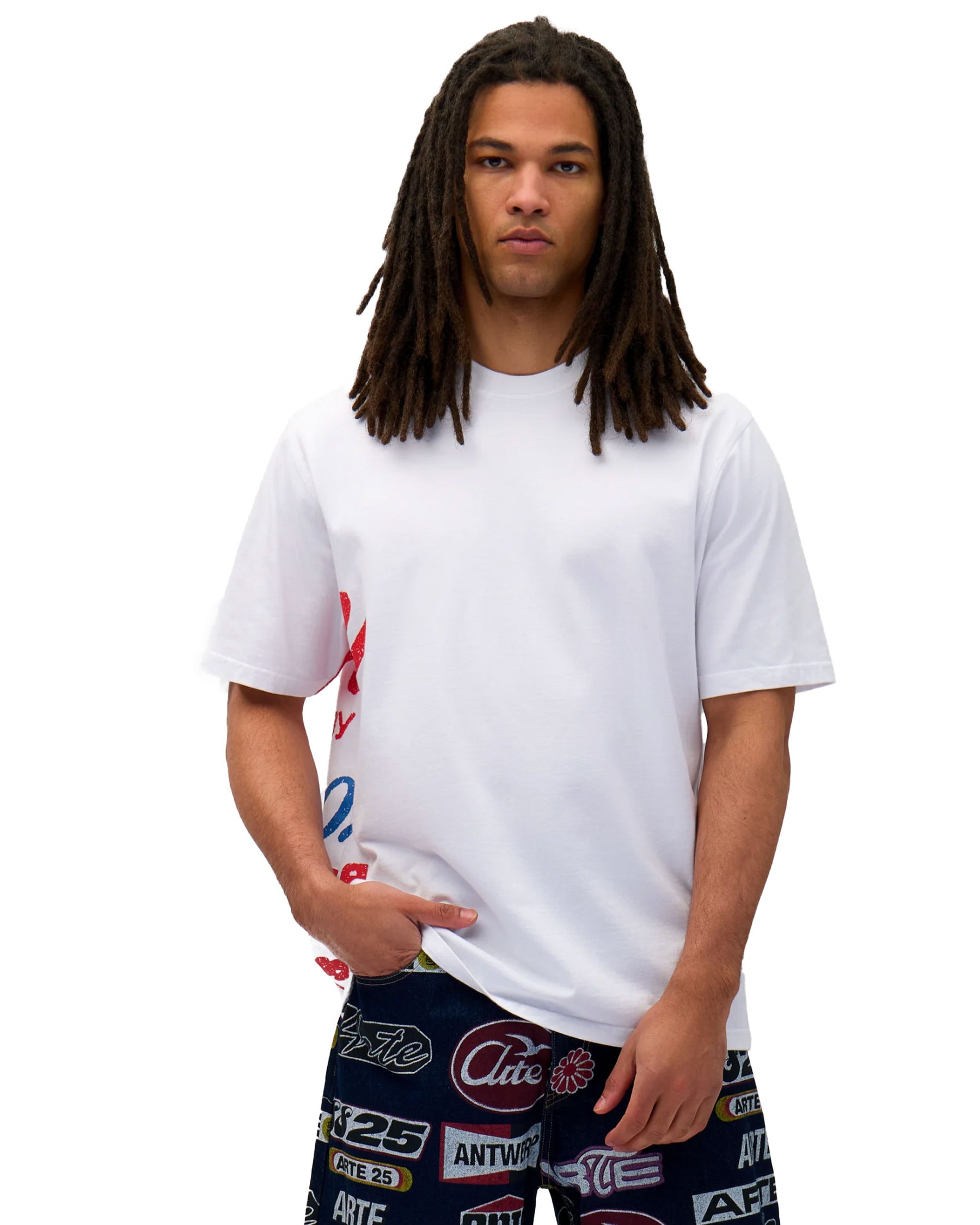 T-Shirt Uomo Arte Antwerp Side Print Tee Bianco