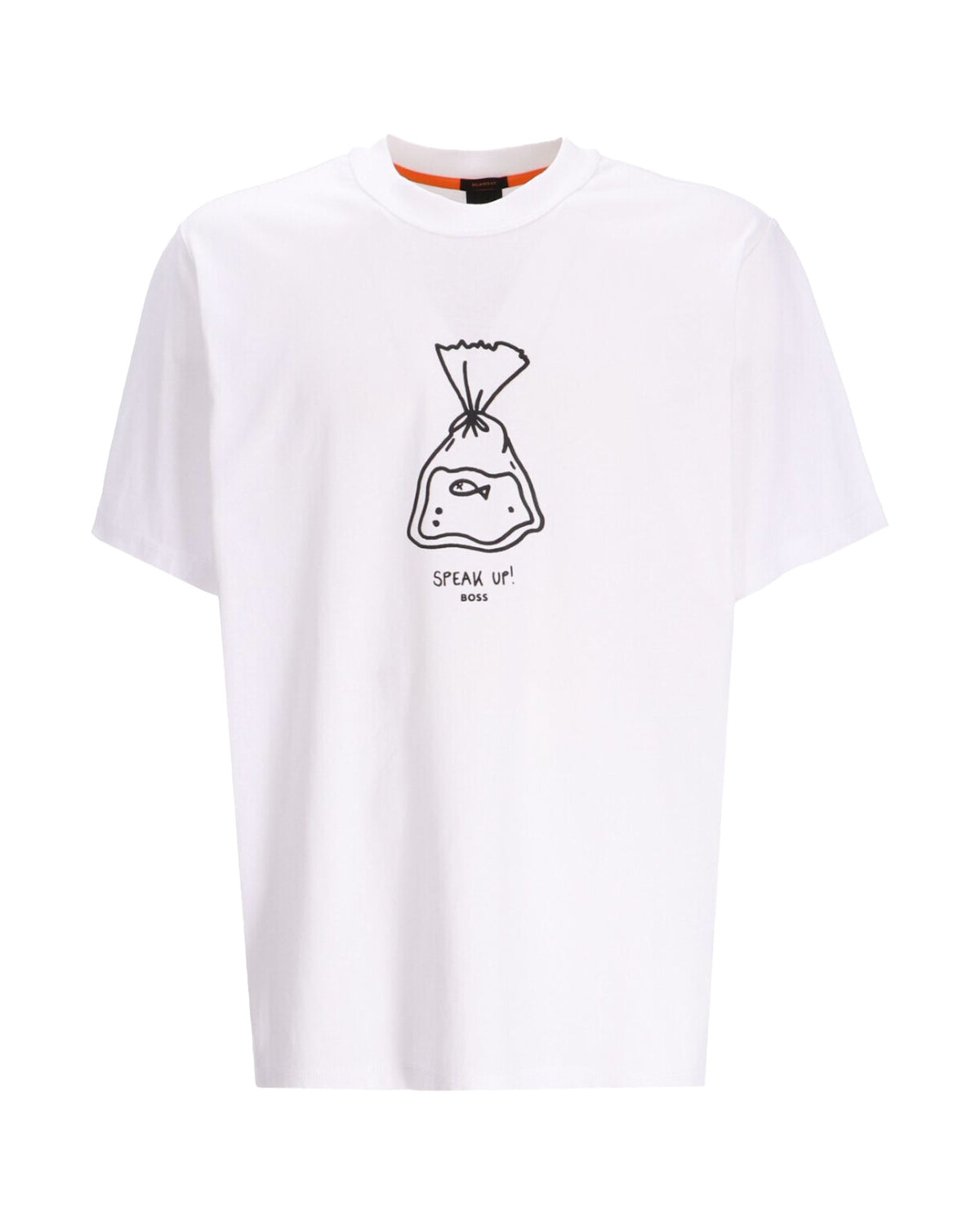 T-Shirt Uomo Boss Mix Doodle Bianco