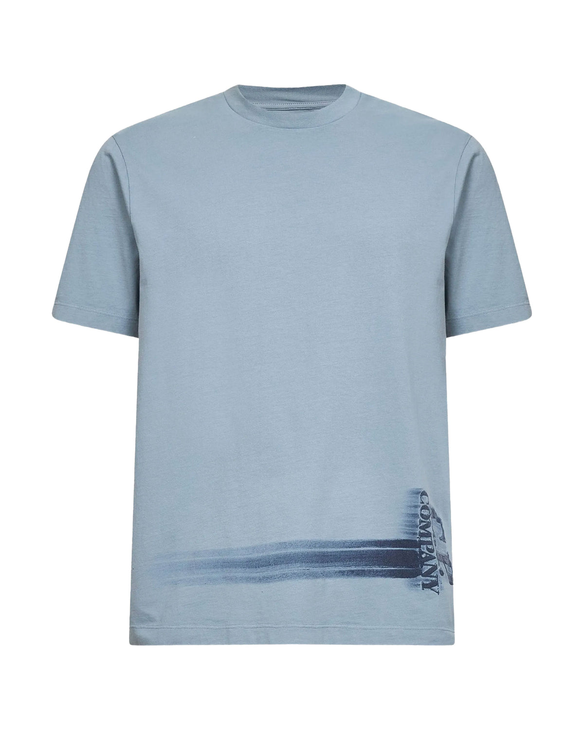 T-Shirt Uomo CP Company In Jersey 24-1 Silver Blue Celeste