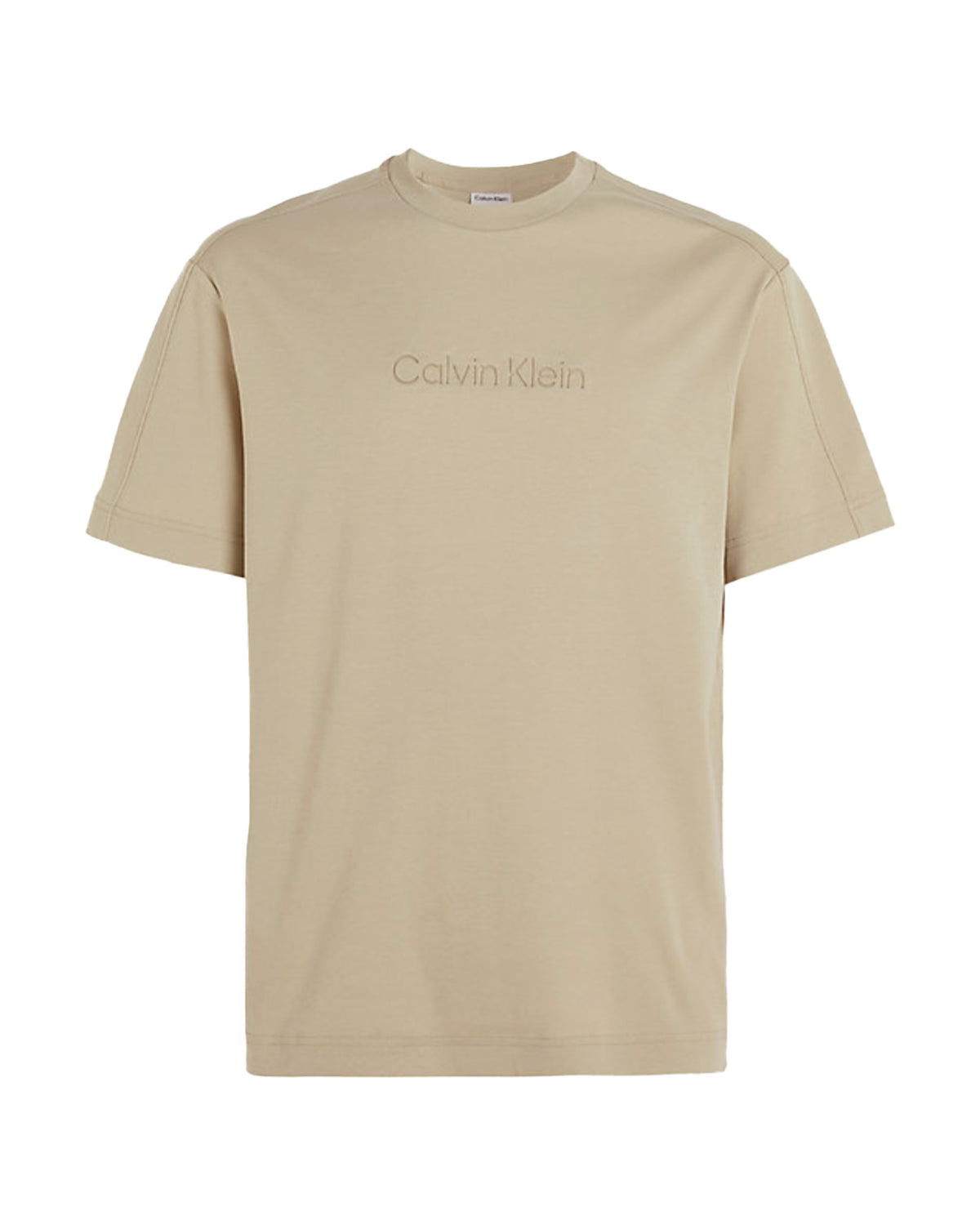 T-Shirt Uomo Calvin Klein Comfort Debossed Logo Beige