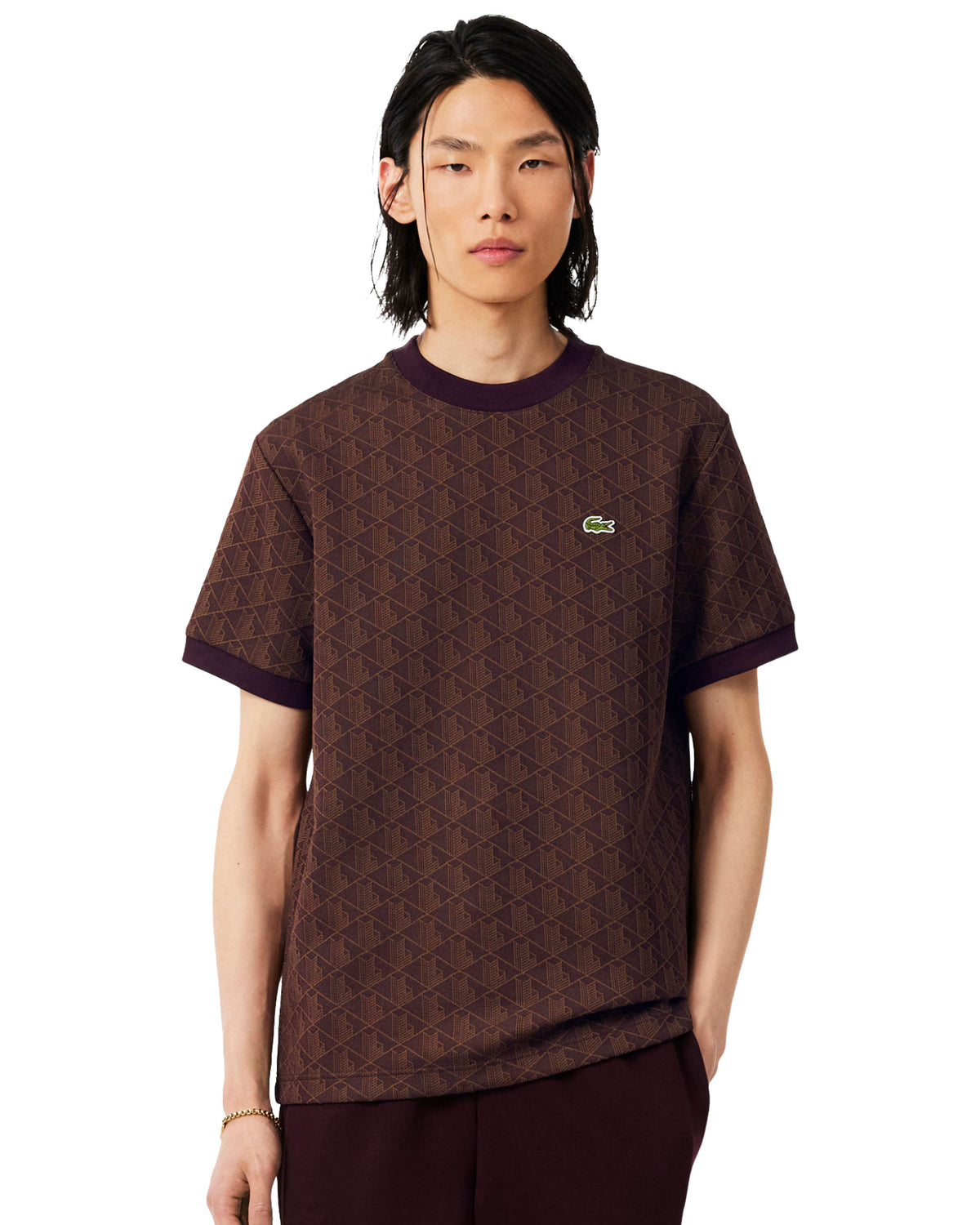 T-Shirt Uomo Jacquard Bordeaux