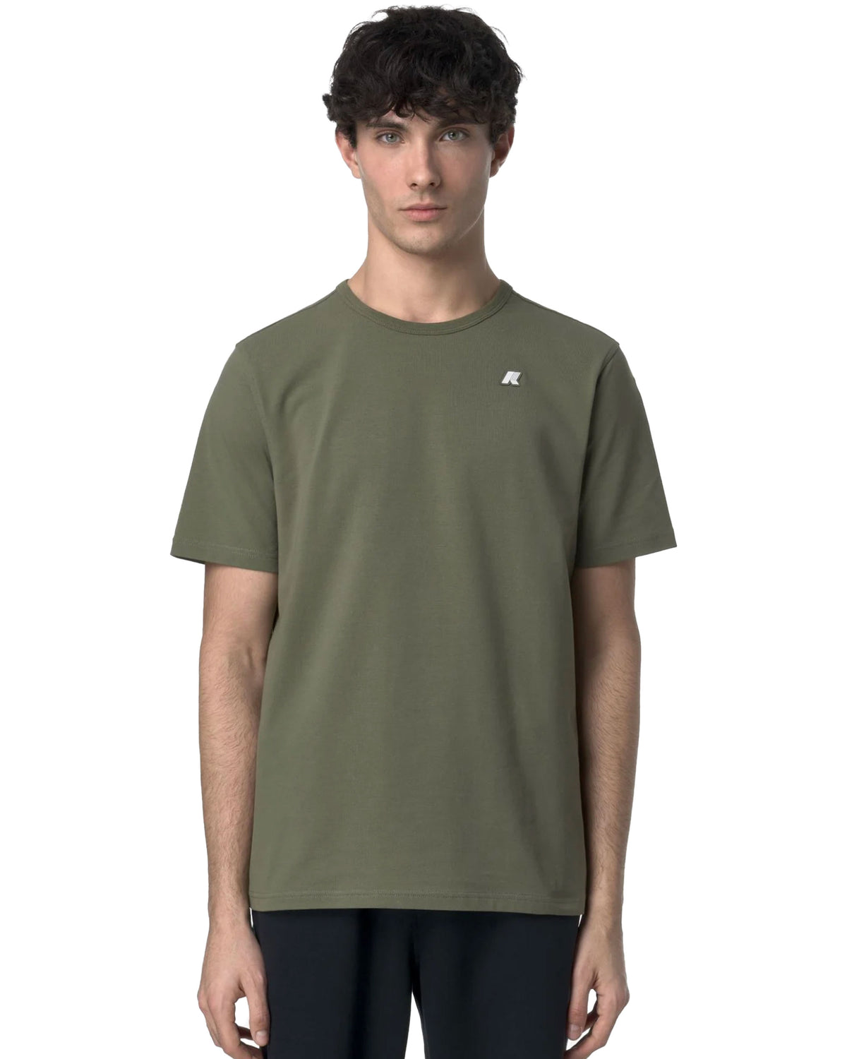 T-Shirt Uomo K-Way Adame Light Stretch Jersey Verde Militare
