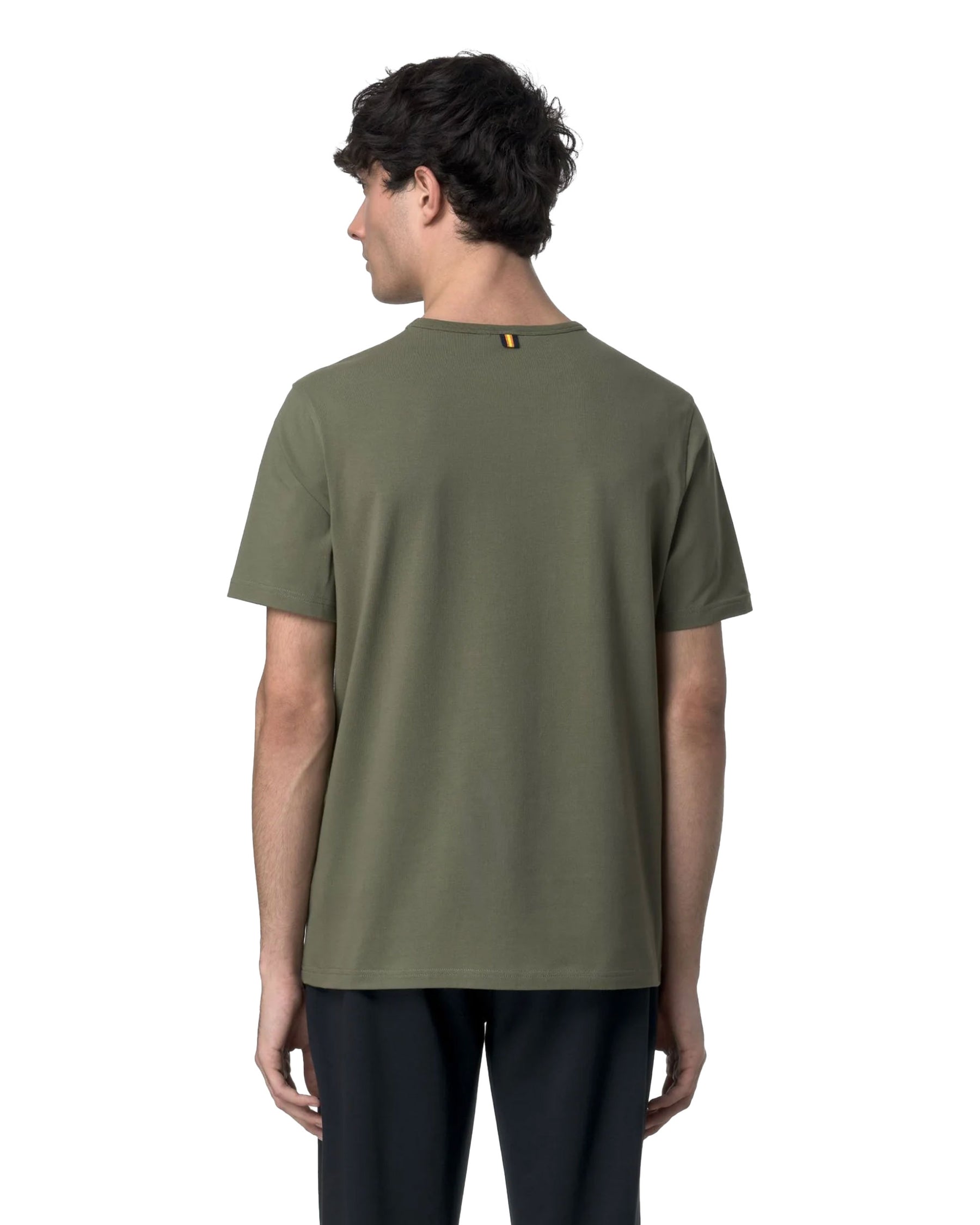T-Shirt Uomo K-Way Adame Light Stretch Jersey Verde Militare