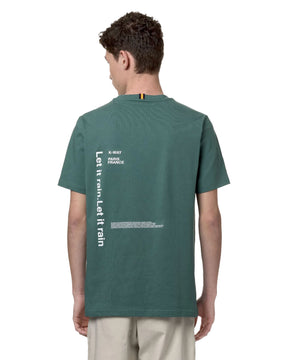 T-Shirt Uomo K-Way Odom Letitrain Green Palm