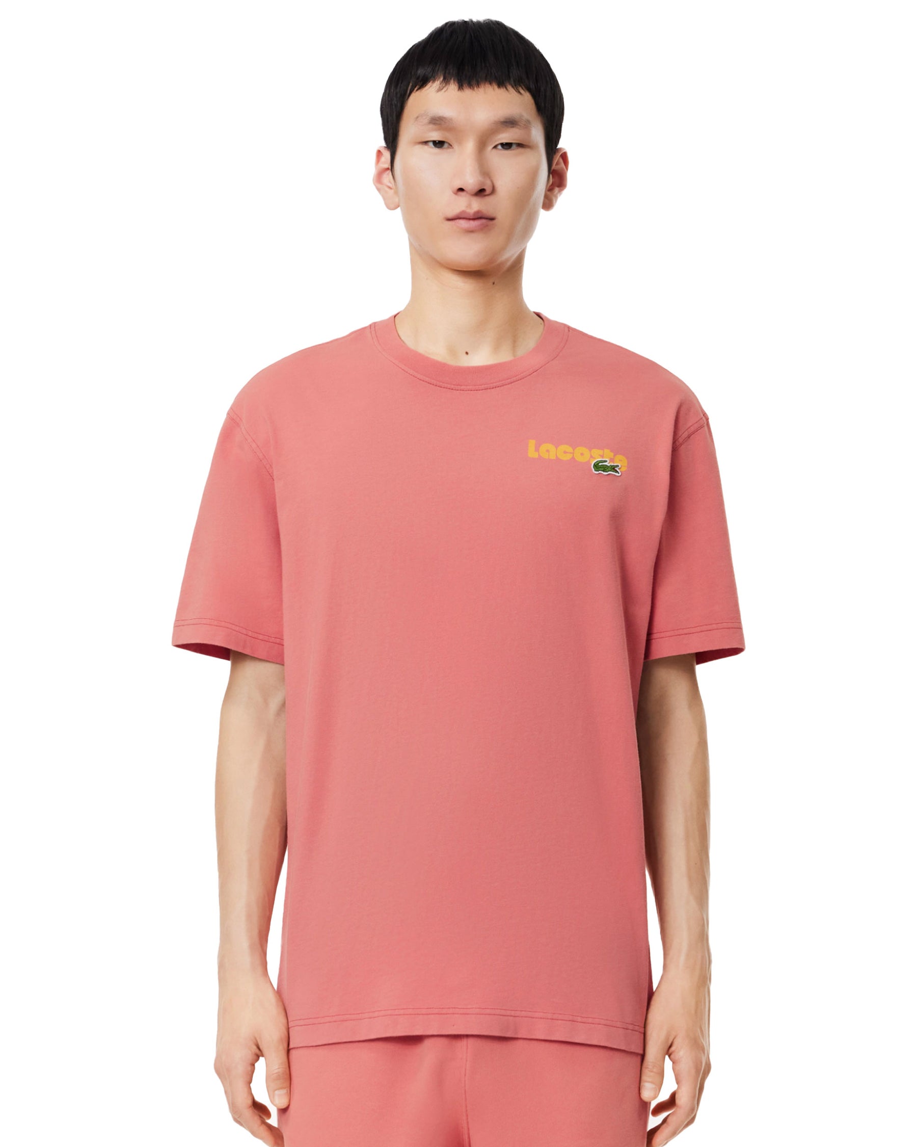 Man Tee Lacoste Coral Script