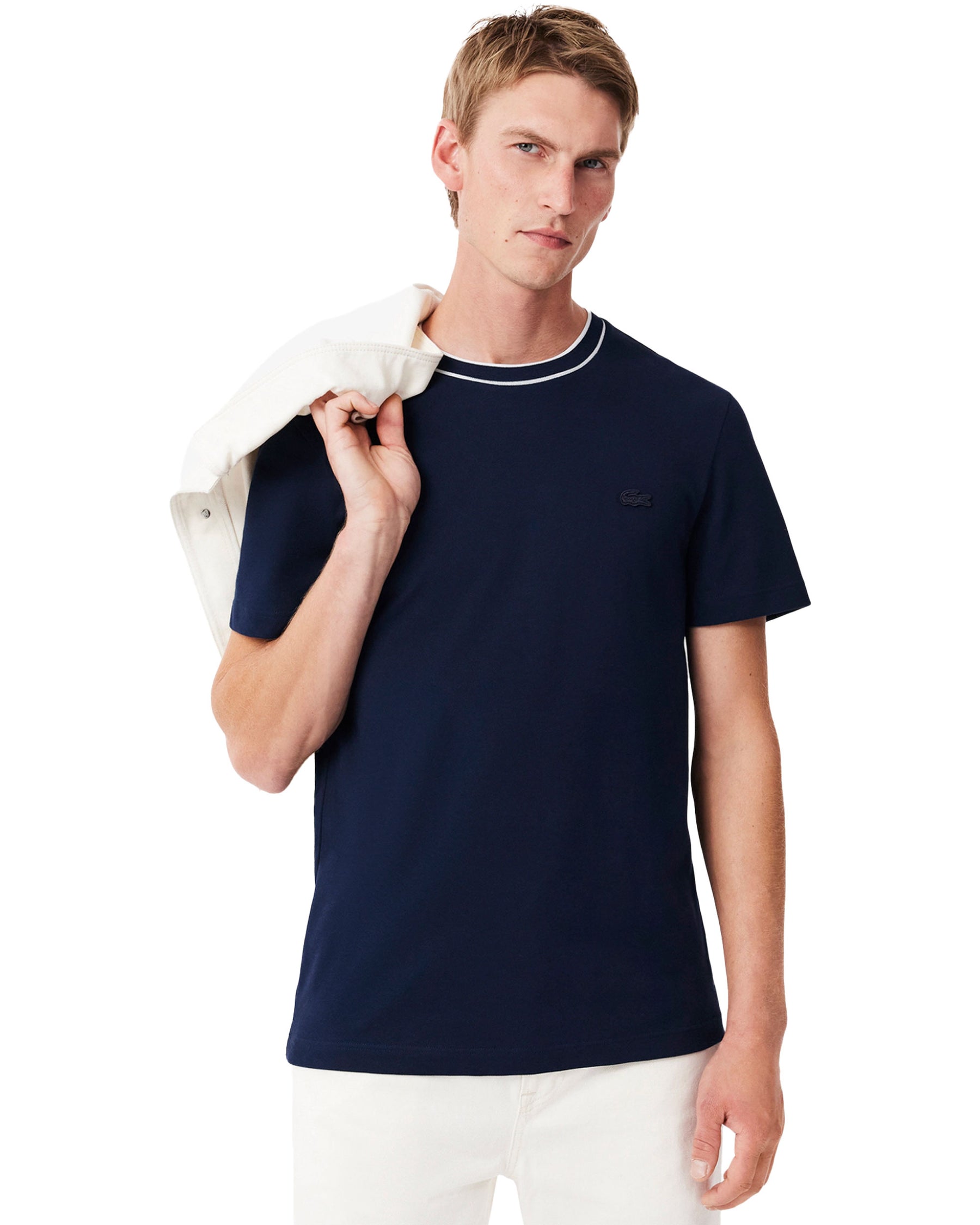 T-Shirt Uomo Lacoste Elasticizzata Blu