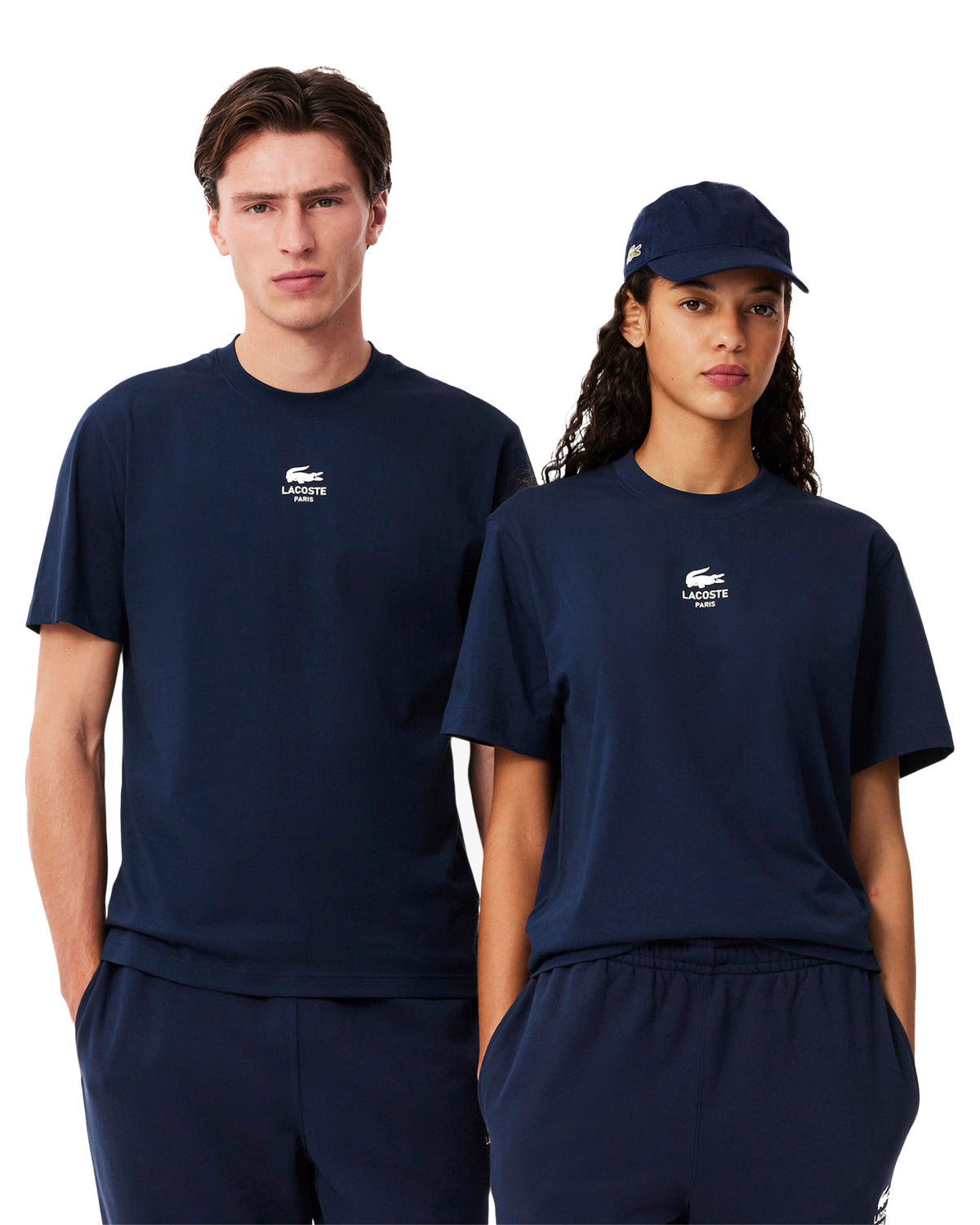 T-Shirt Lacoste Logo Centrale Blu