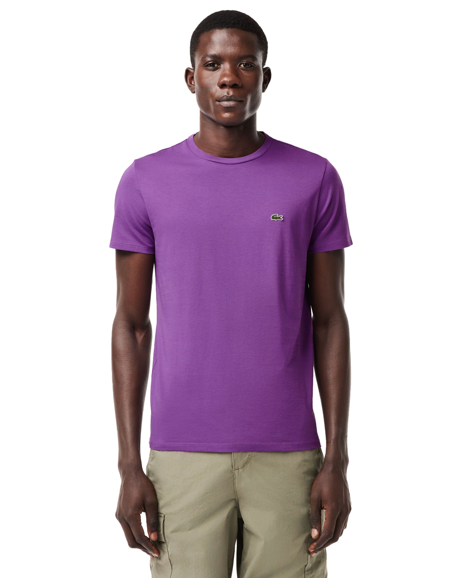 T-Shirt Uomo Lacoste Pima Viola