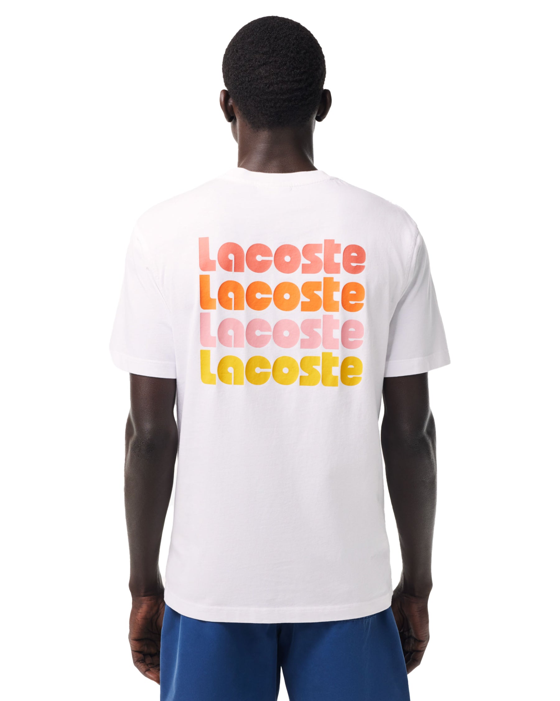 Man Tee Lacoste Script White