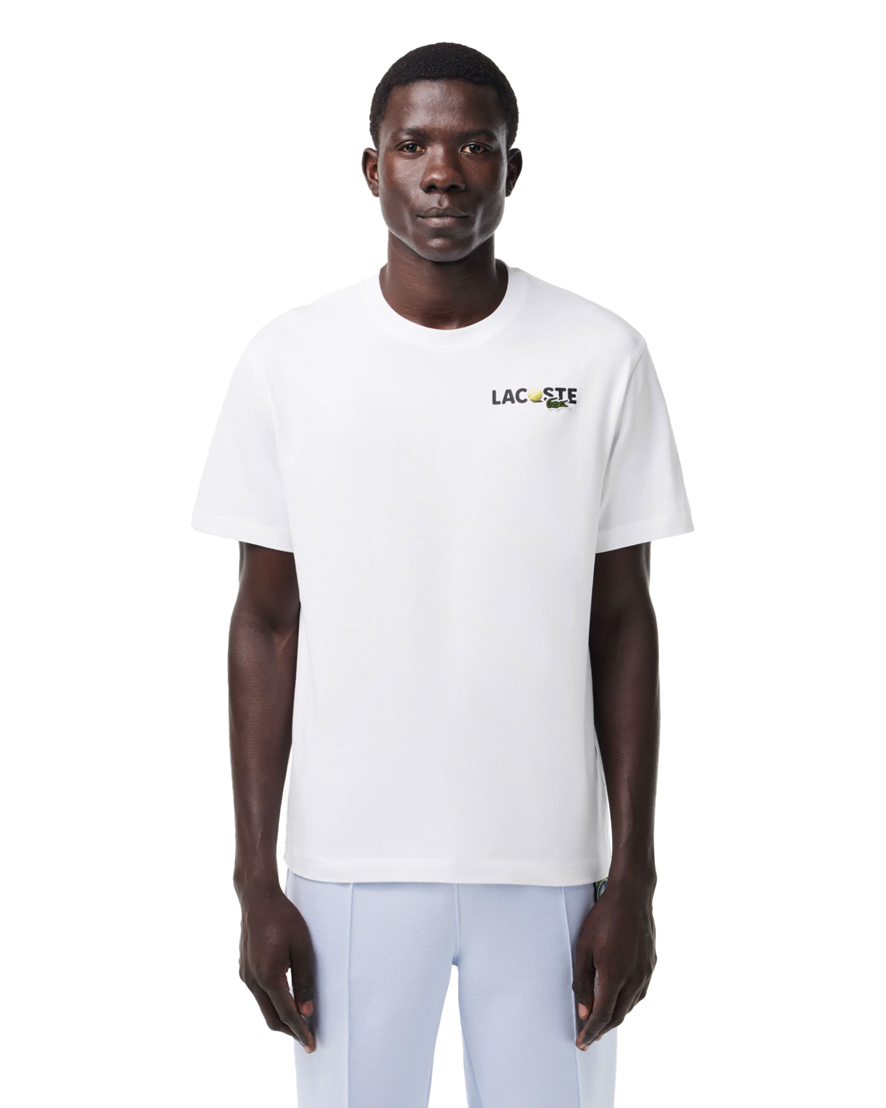 Man Tee Lacoste Tennis Print White