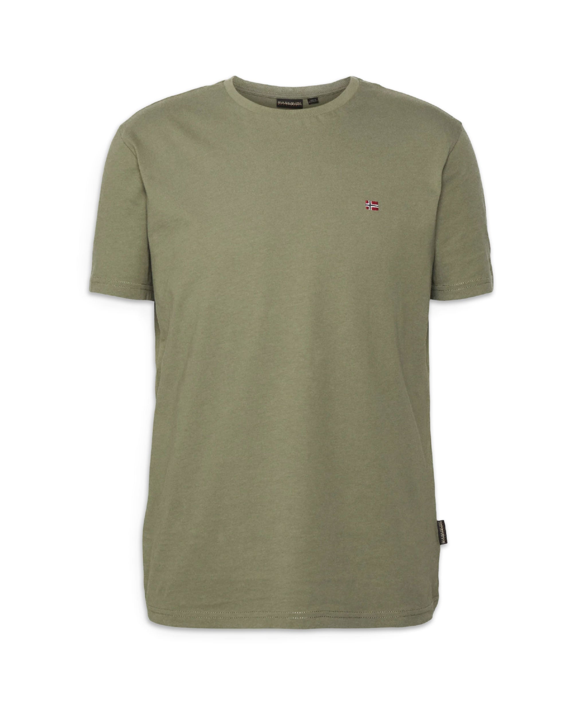T Shirt Uomo Napapijri Basic logo Verde Militare
