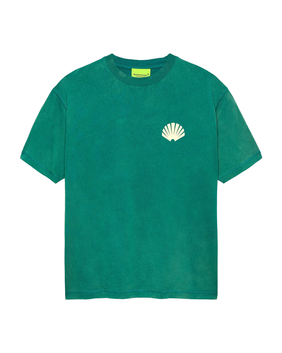 T-Shirt Uomo New Amsterdam Surfassociation Logo Tee Verde Giallo