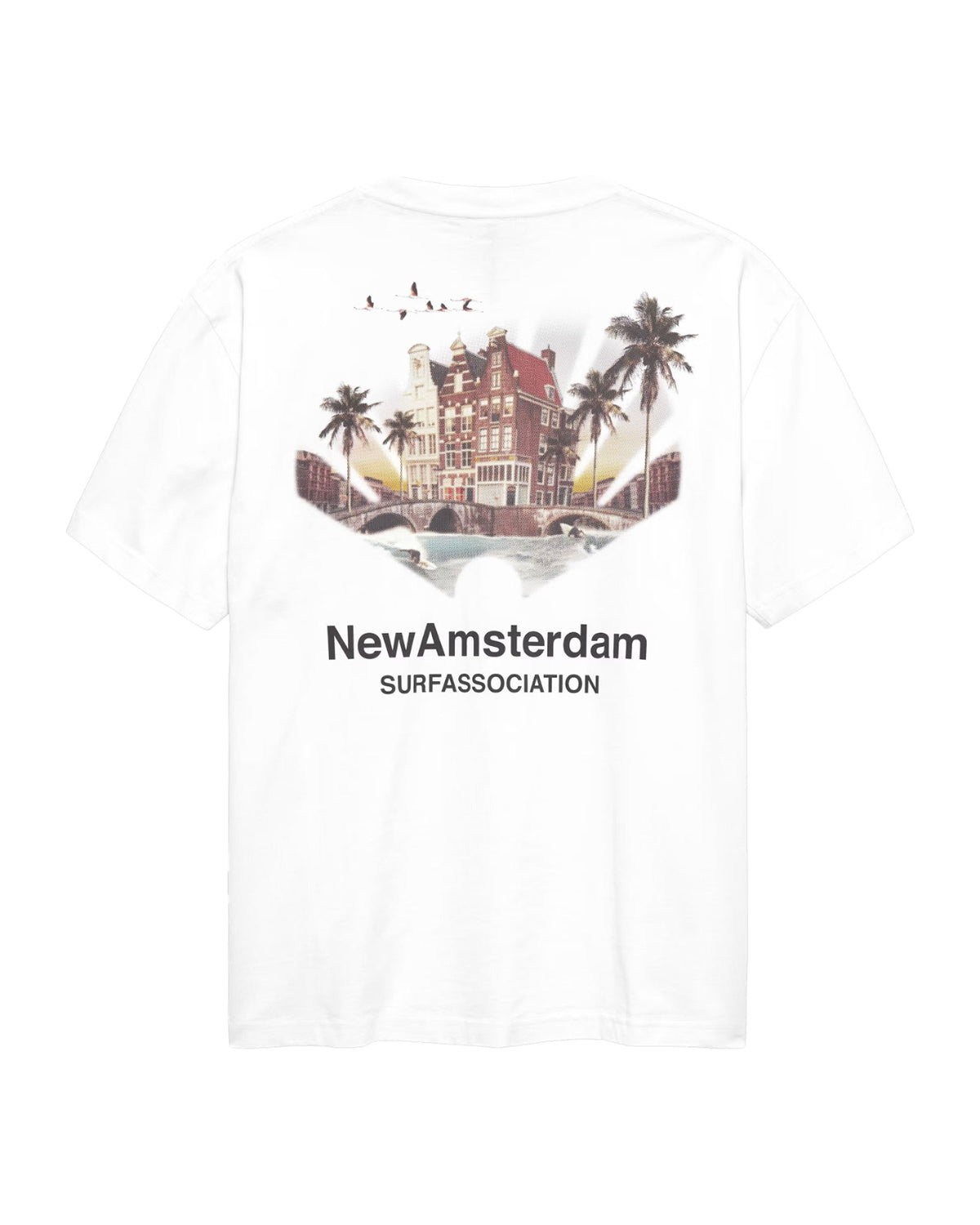 T-Shirt Uomo New Amsterdam Surfassociation Tropical Tee Bianco