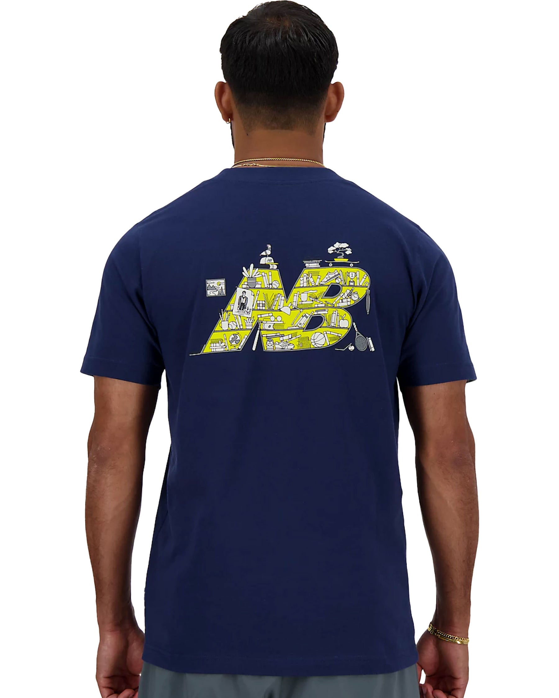 T-Shirt Uomo New Balance Bookshelf Blu