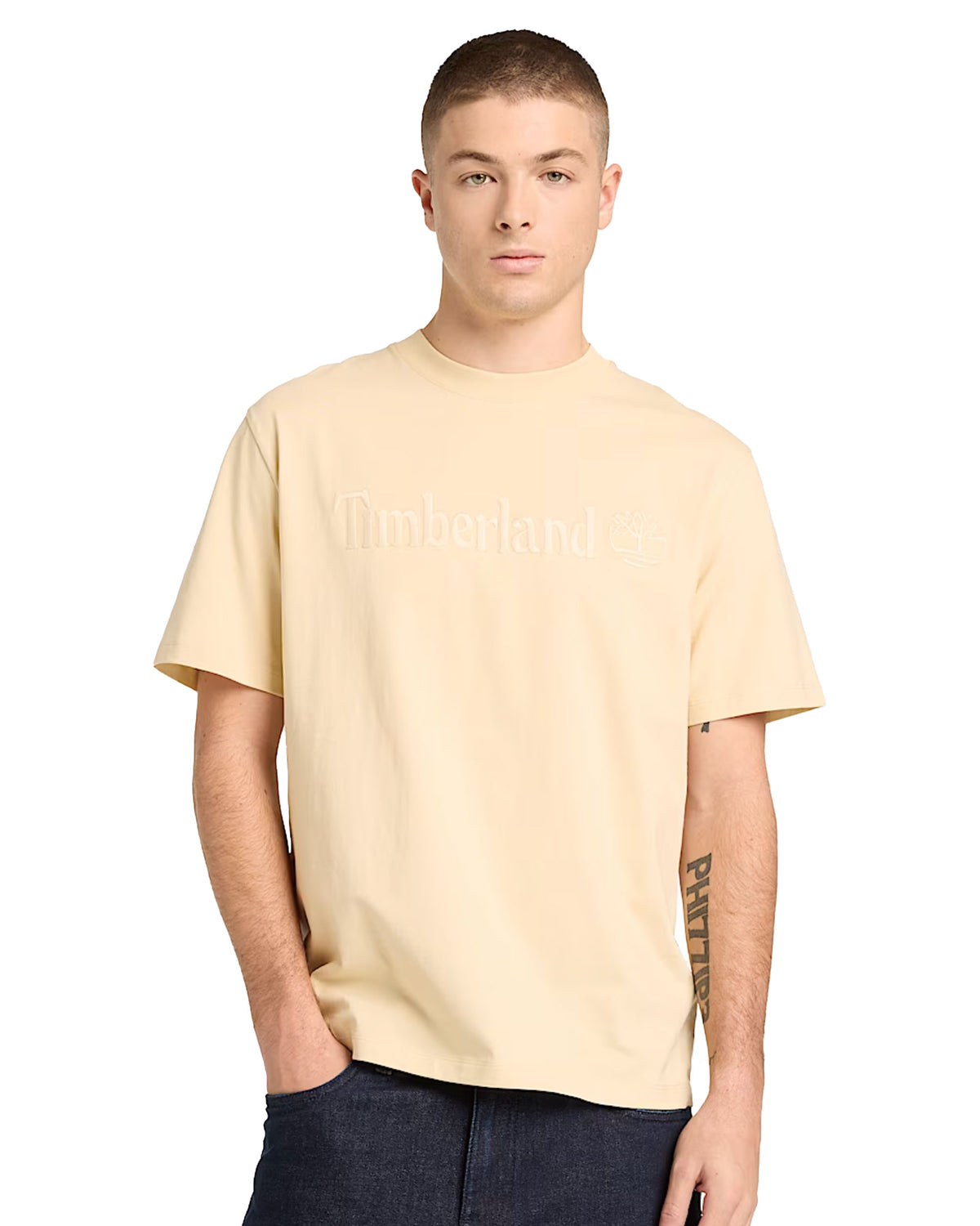 T-Shirt Uomo Timberland Hampthon Short Sleeve Tee Beige