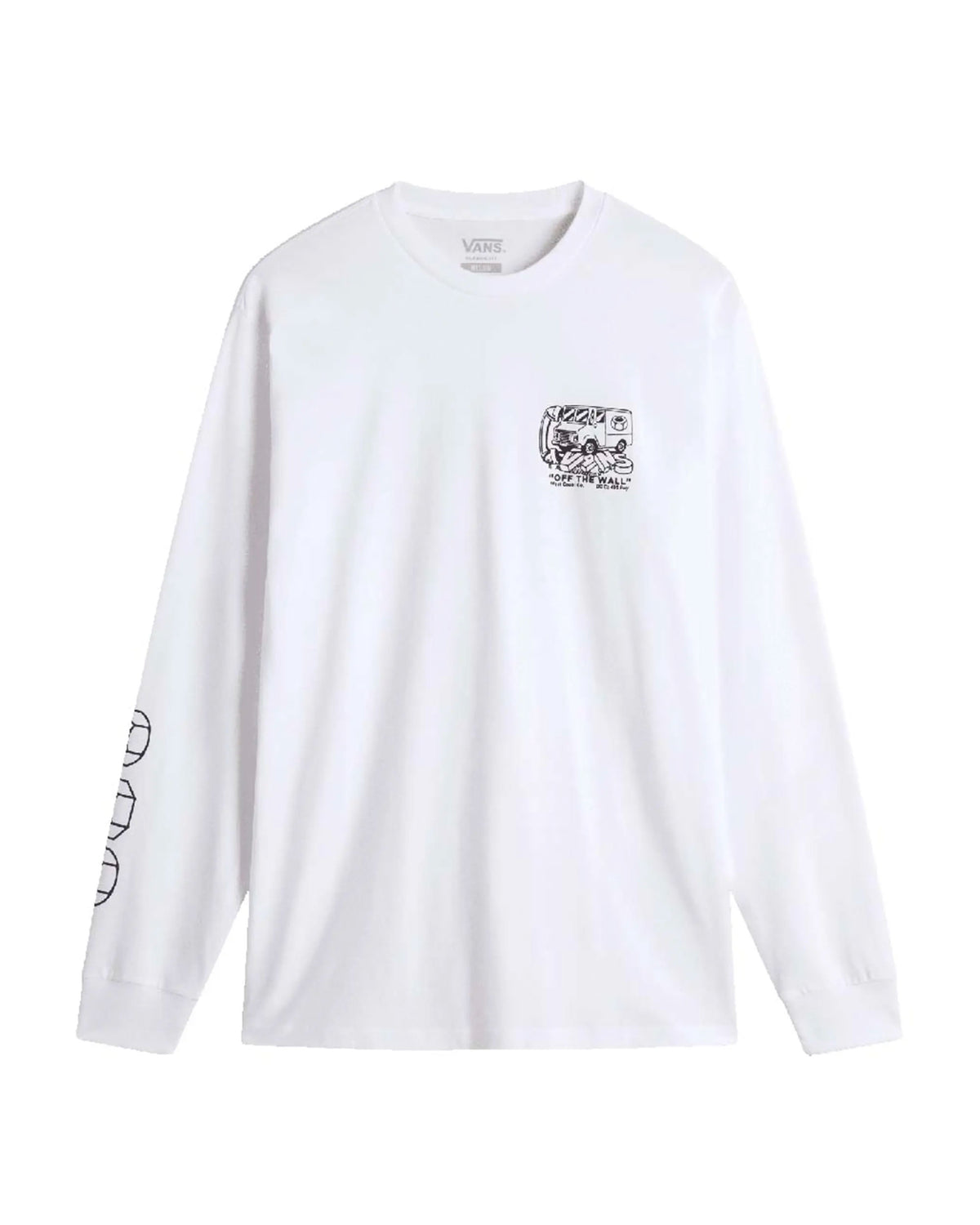 T-Shirt Uomo Vans Next Stop LS White