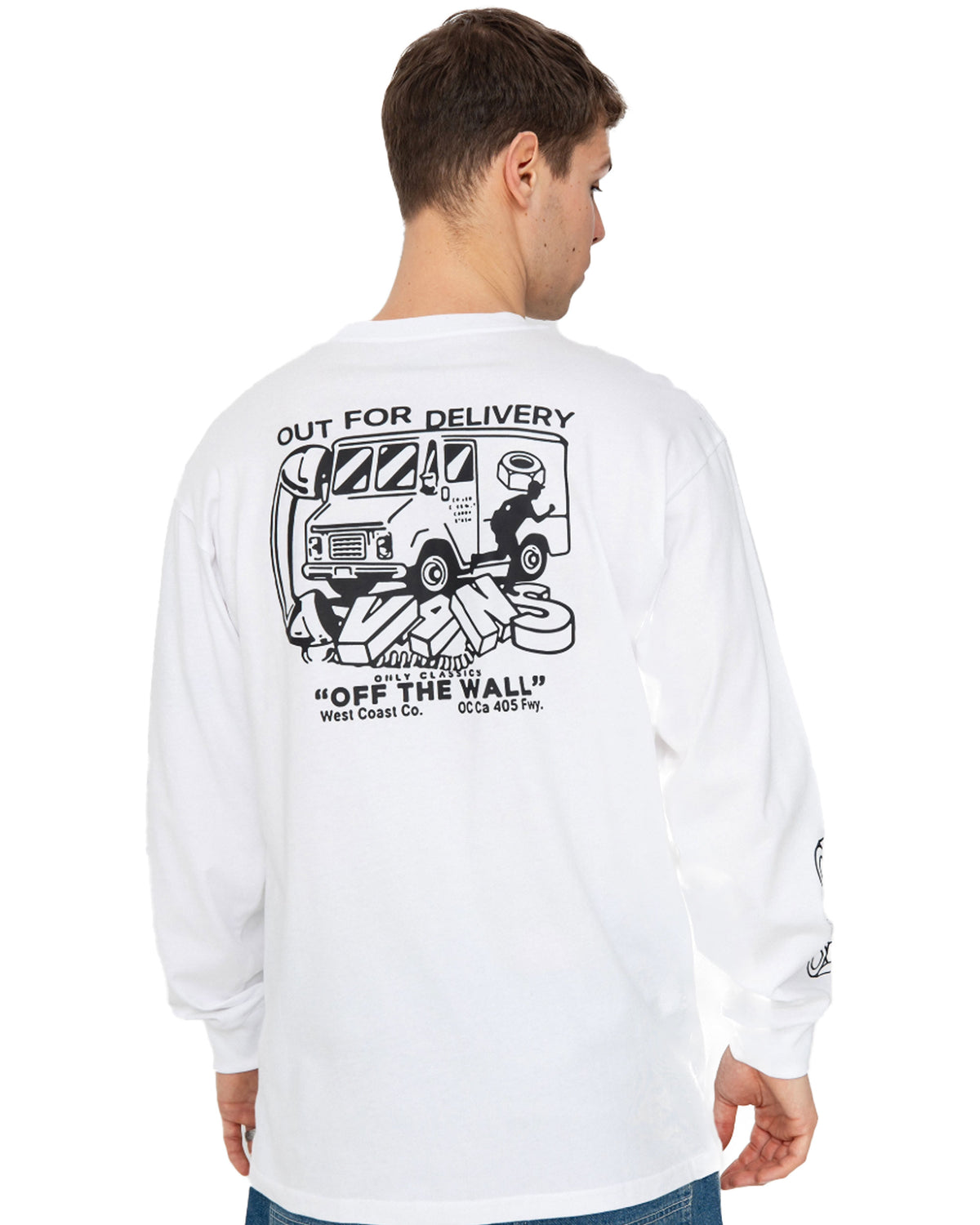 T-Shirt Uomo Vans Next Stop LS White