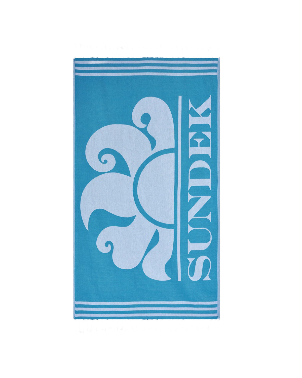 Telo Mare Sundek Big Logo Cotone Azzurro