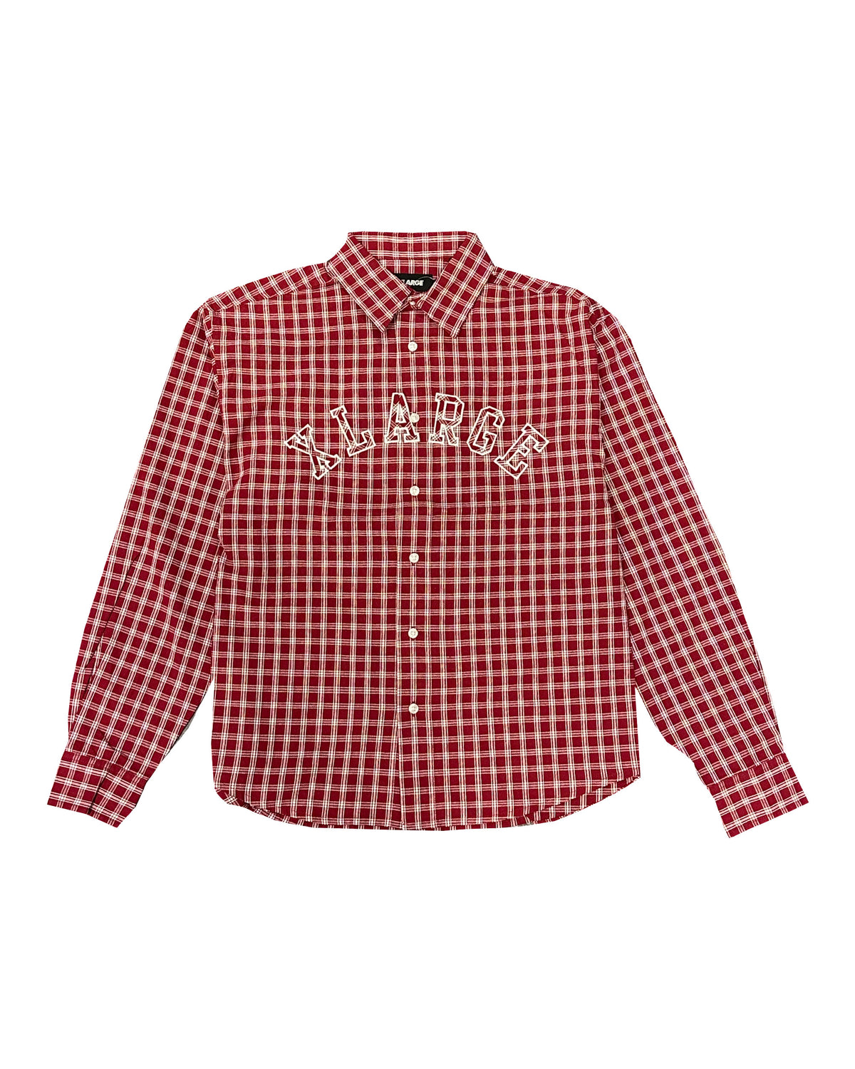 XLARGE Patch Logo Plaid L-S Shirt Burgundy
