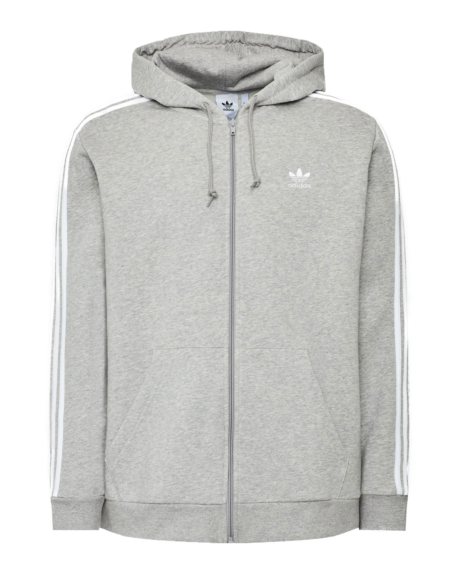 Man Hoodie Adidas 3-Stripes Fz Mgreyh