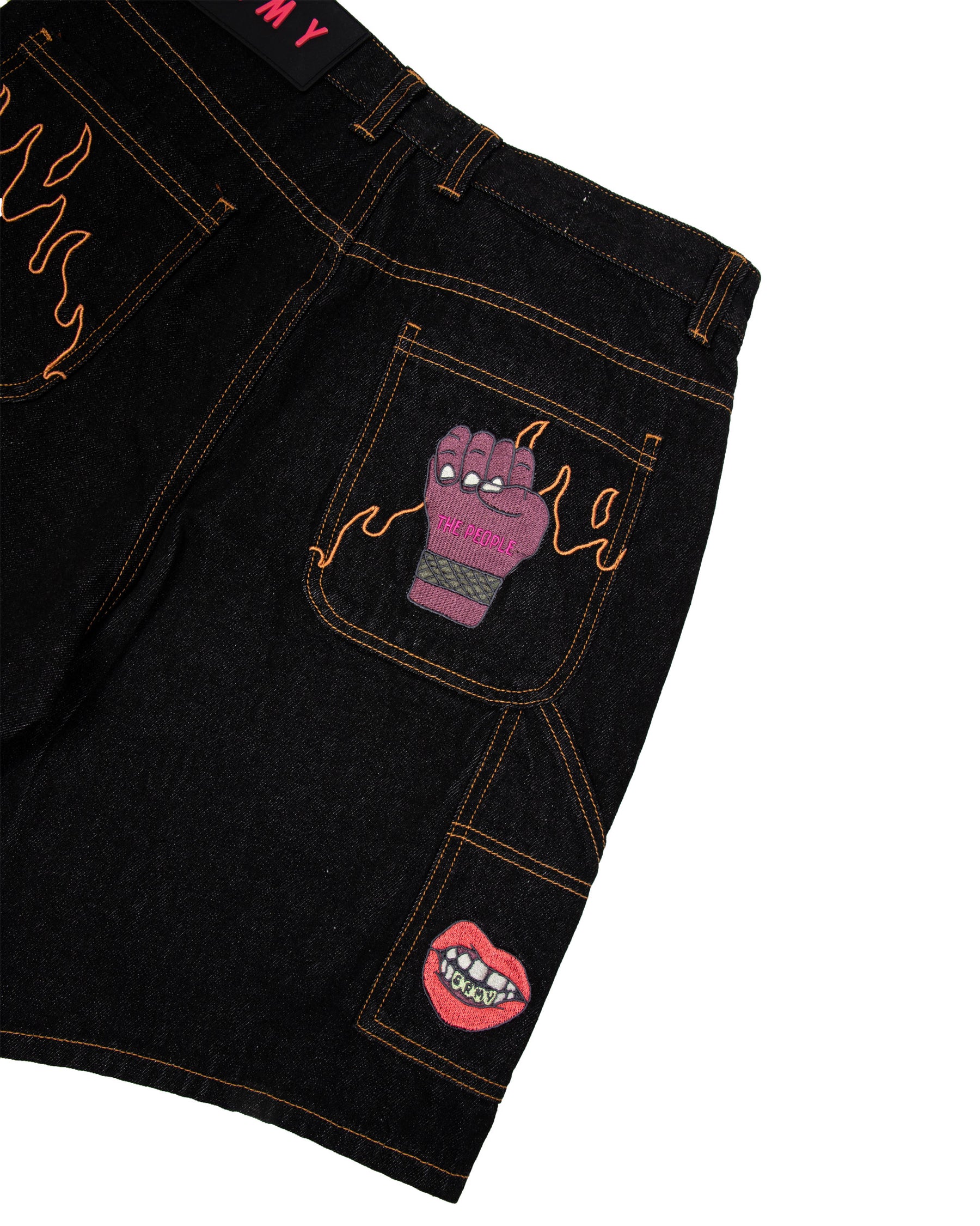 Grimey Day Dreamer Denim Shorts Black