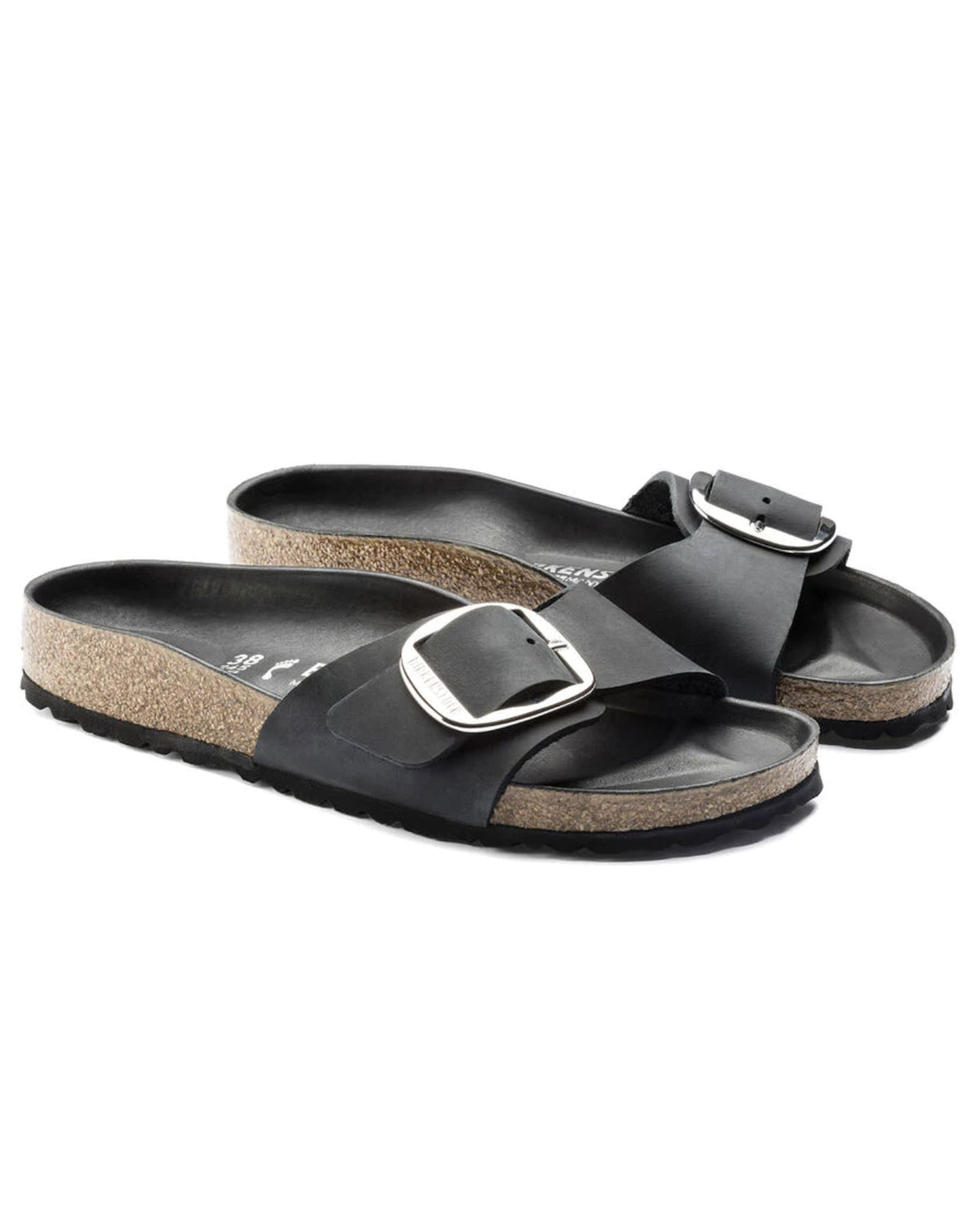 Birkenstock Madrid Big Buckle Black Oiled Leather Slim Fit