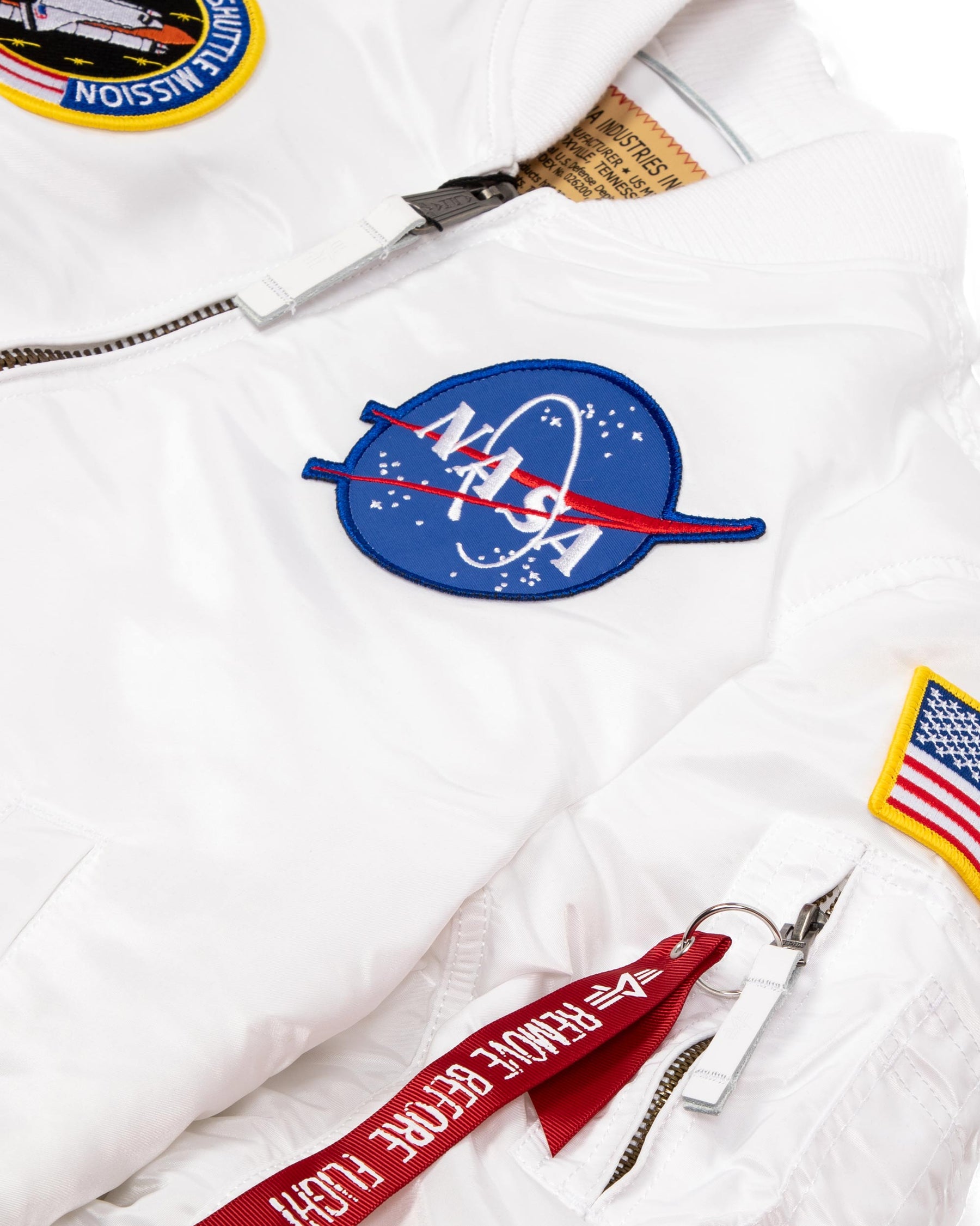 Bomber Alpha Industries MA-1 VF Nasa Space Shuttle Bianco