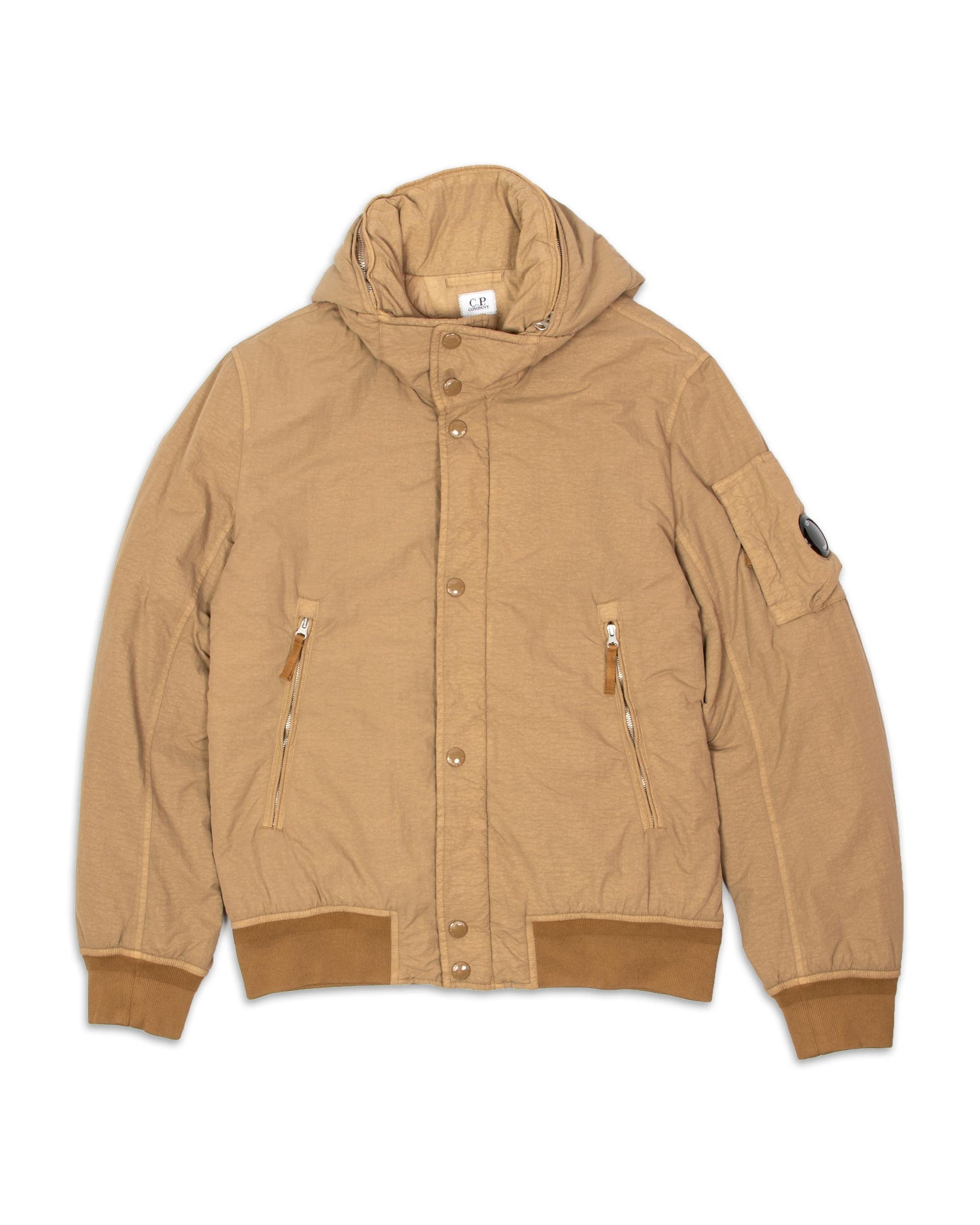 Bomber CP Company Flatt Nylon Short Jacket Beige