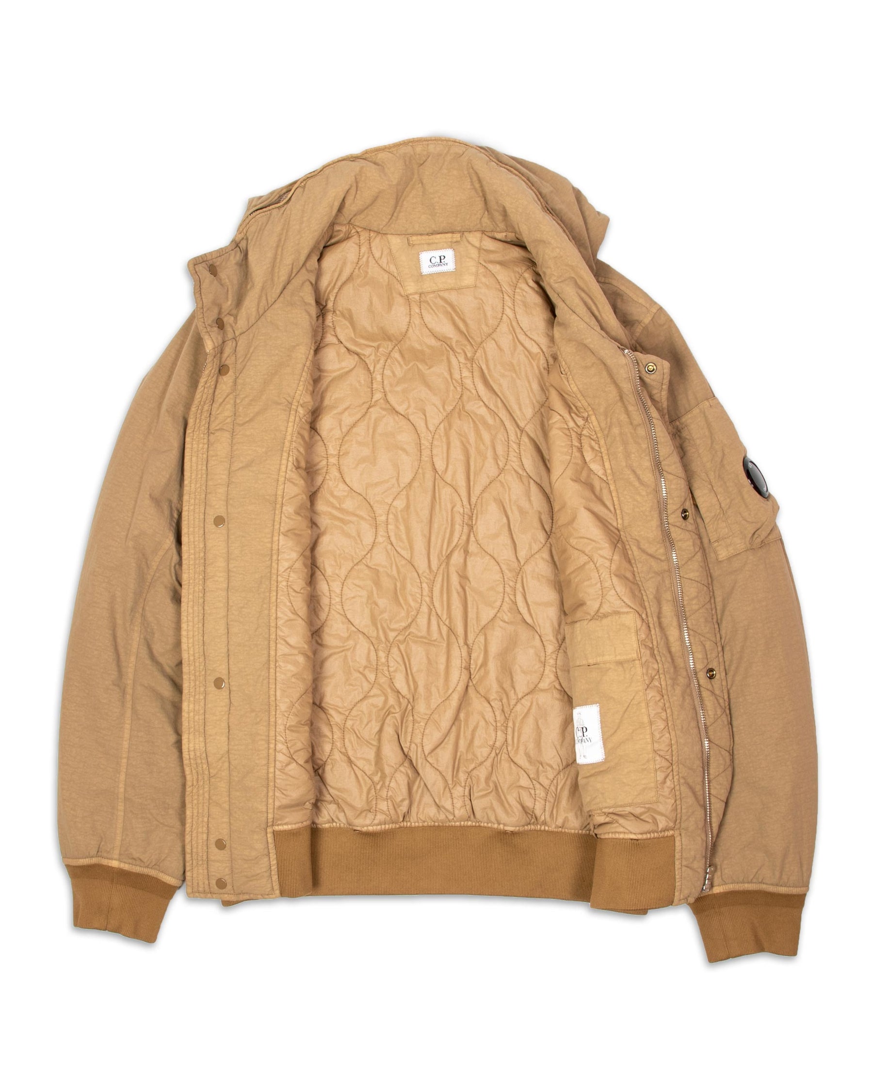 Bomber CP Company Flatt Nylon Short Jacket Beige